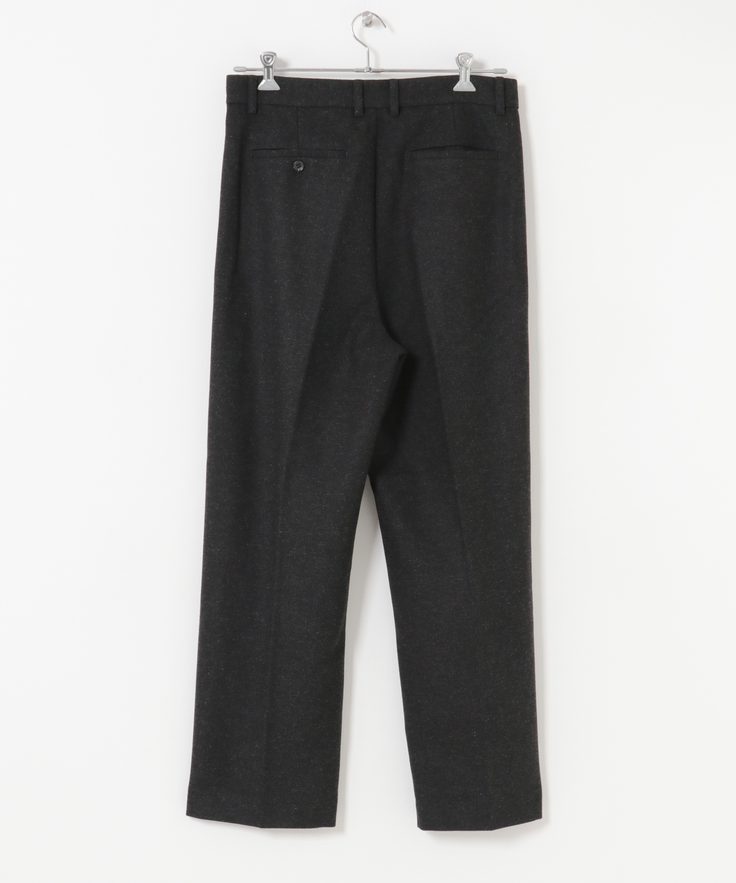 ウール混テーパードパンツ BLK M