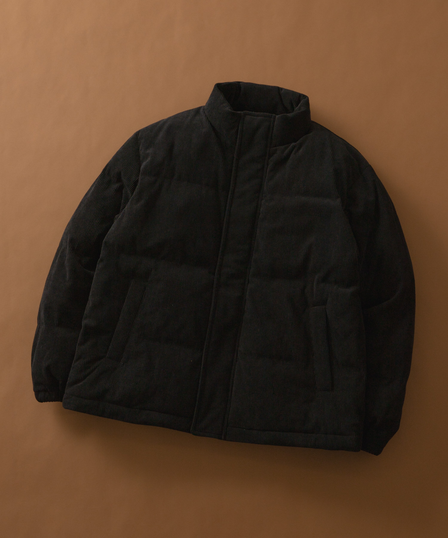 コーディロイ 中綿ハイネックジャケット BLK L