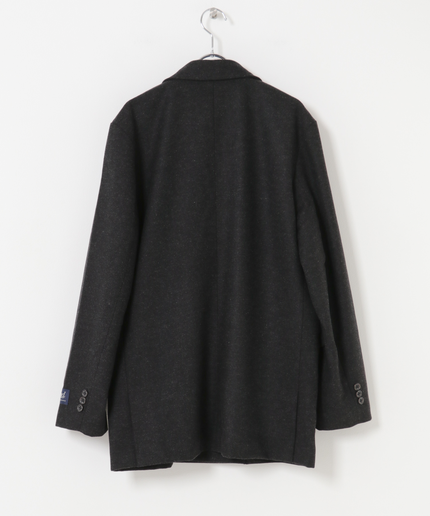 ウール混ダブルブレストジャケット BLK M