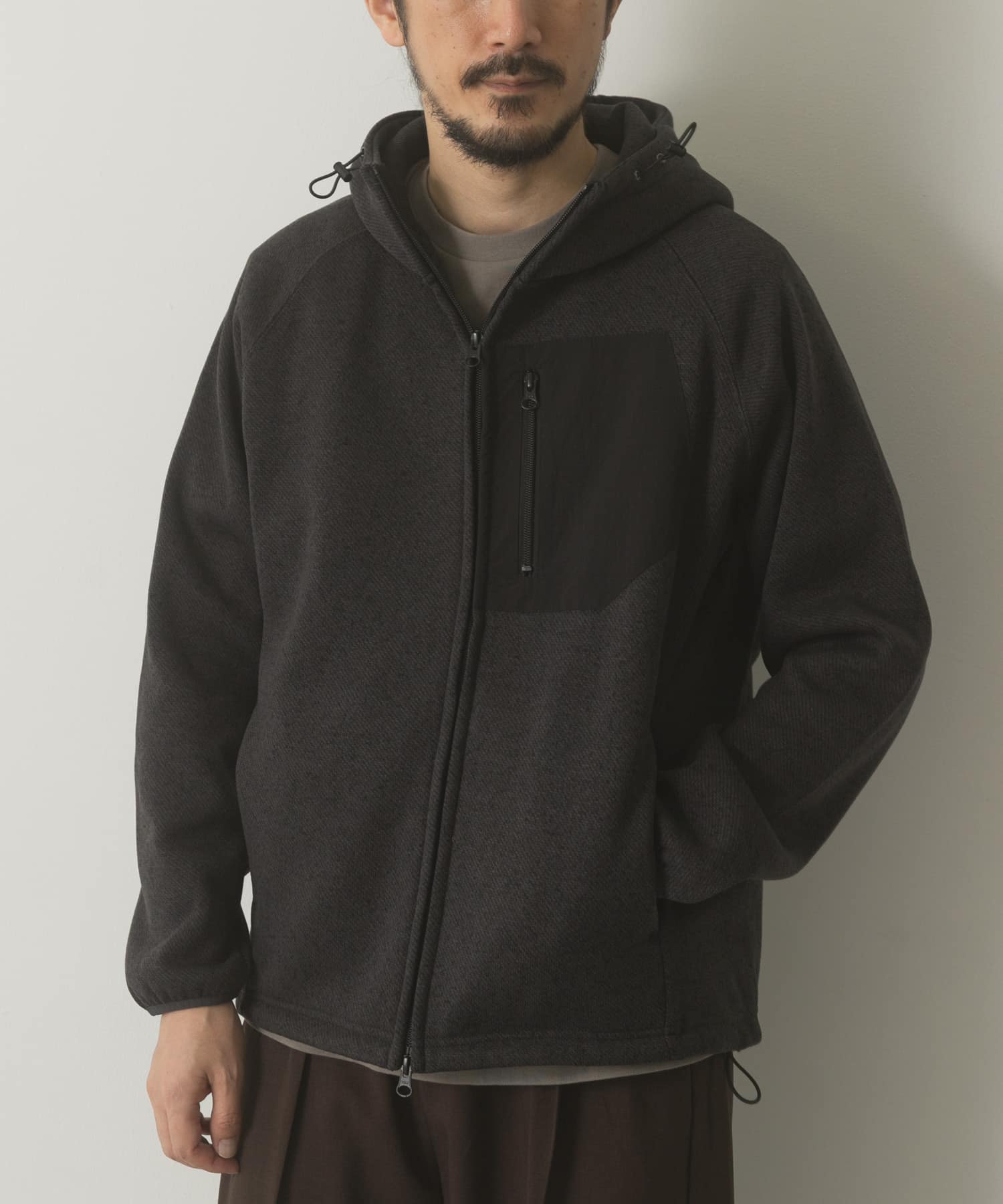 ニットフリース Zip Up フードジャケット