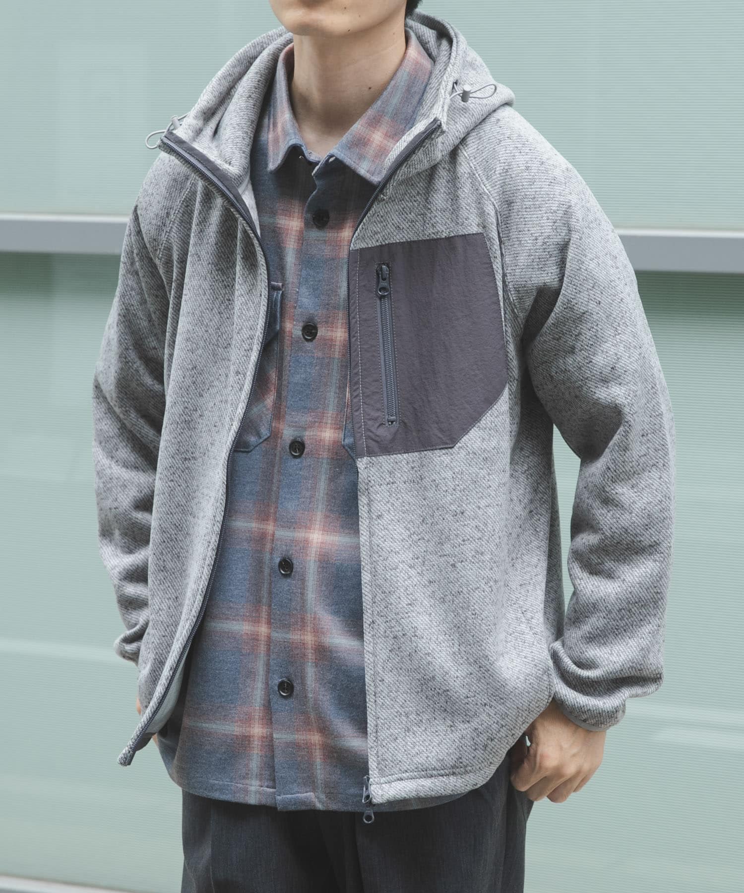 ニットフリース Zip Up フードジャケット