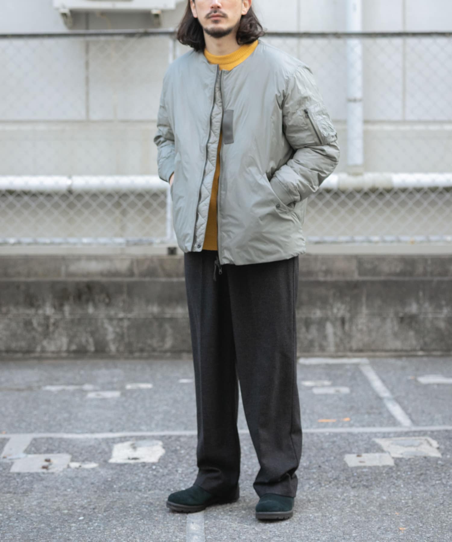 TAION　Reversible MA-1 Down Jacket S.GRN×OLV XL