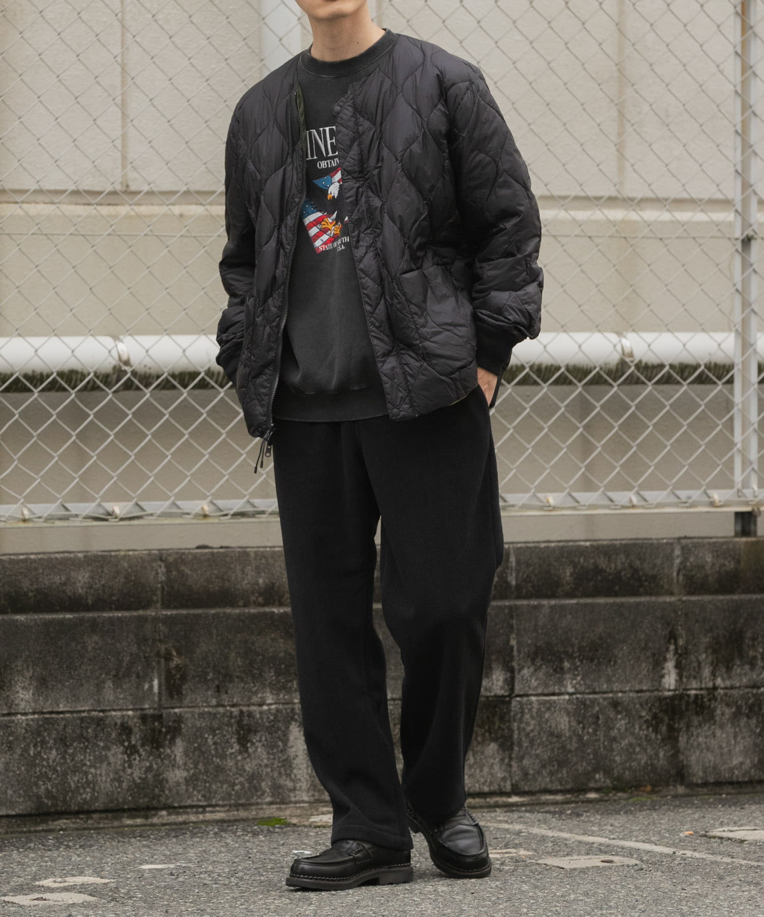 TAION　Reversible MA-1 Down Jacket CRZY×BLK L