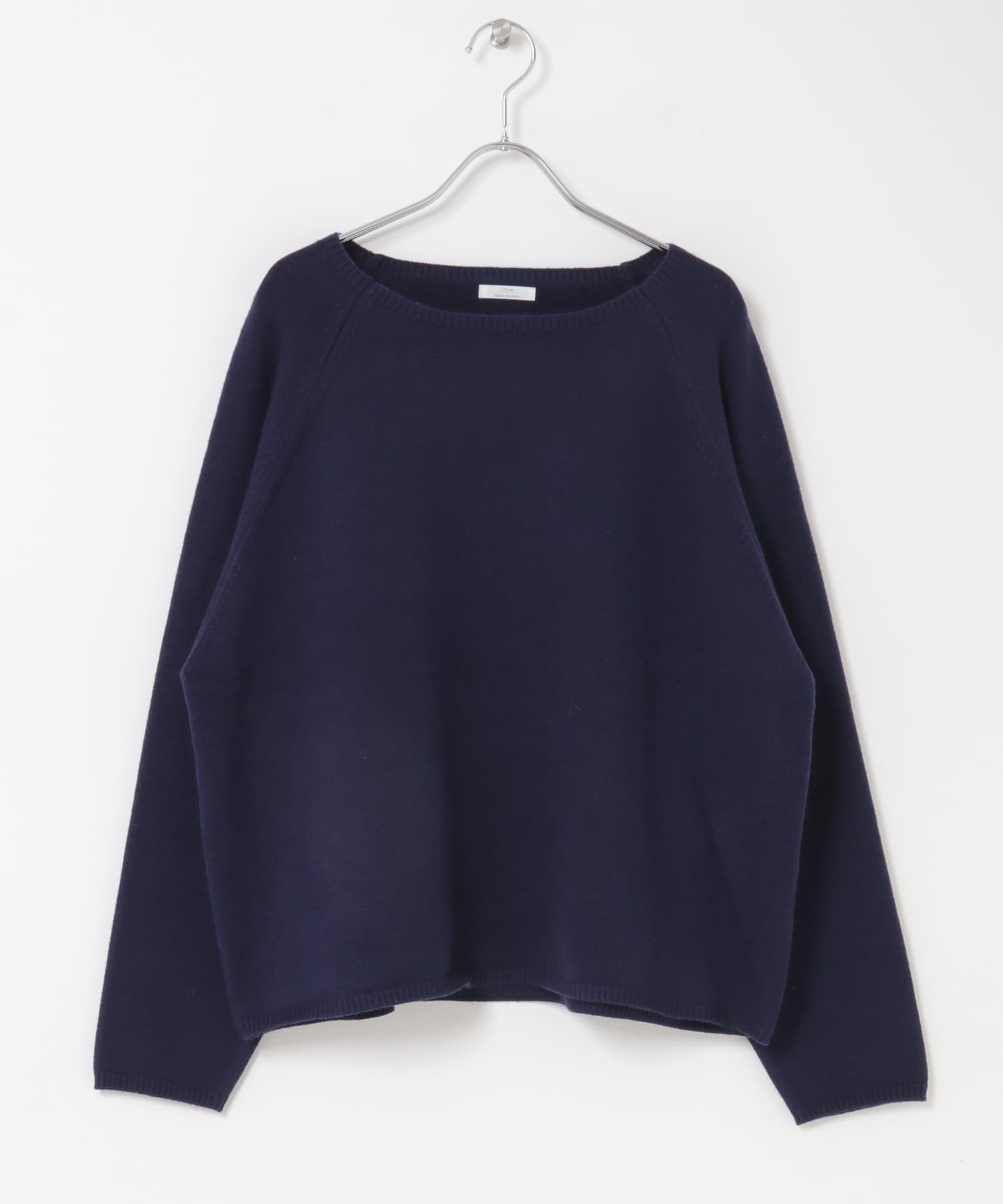 『洗濯可』クルーネックラグランニット NVY Free