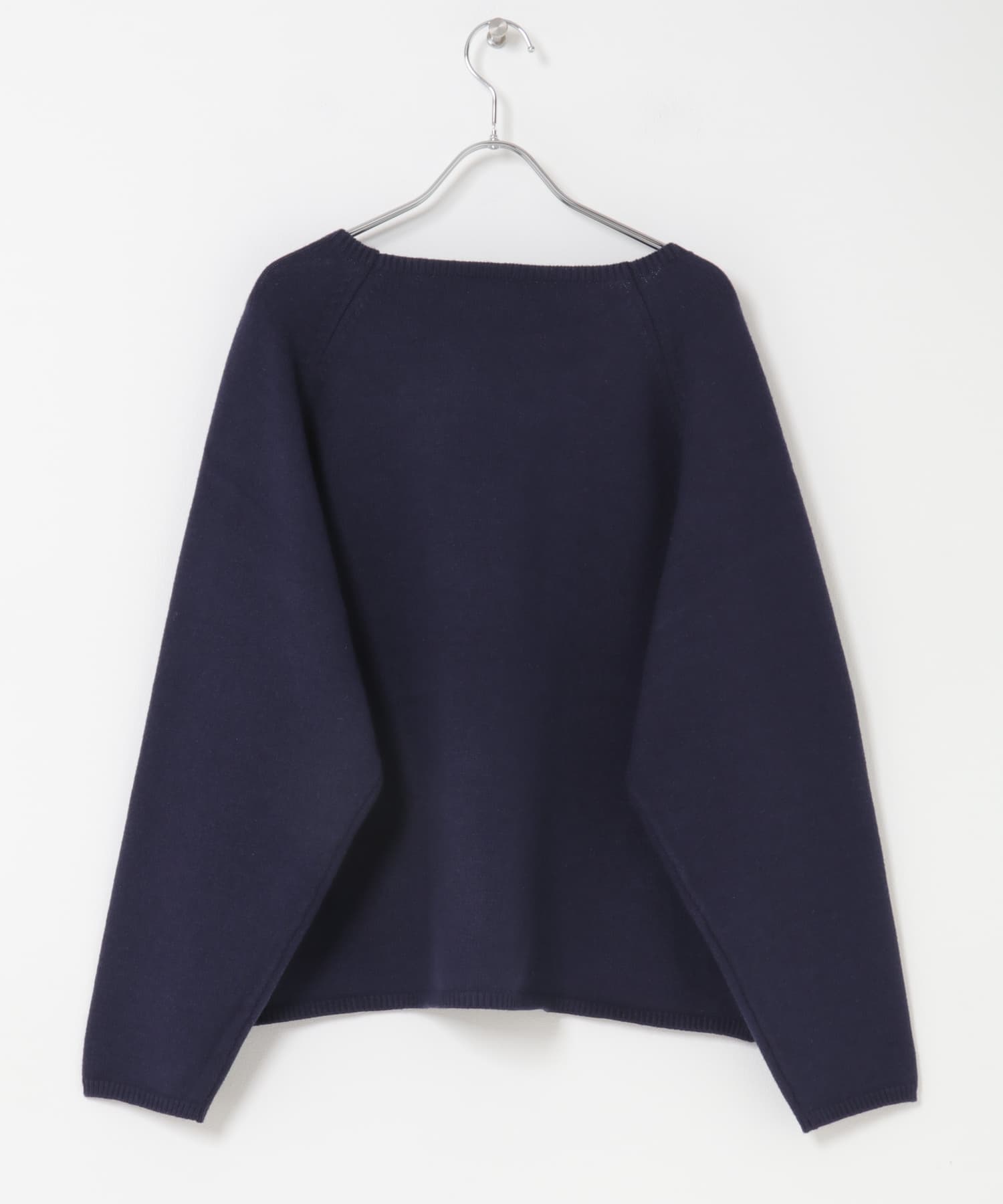 『洗濯可』クルーネックラグランニット NVY Free