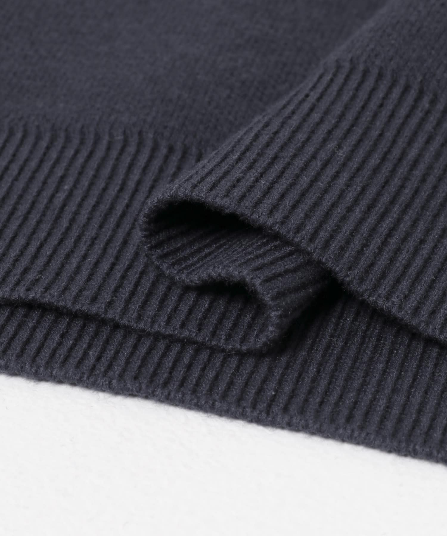 『洗濯可』スウェットライク刺繍ニット NVY FREE