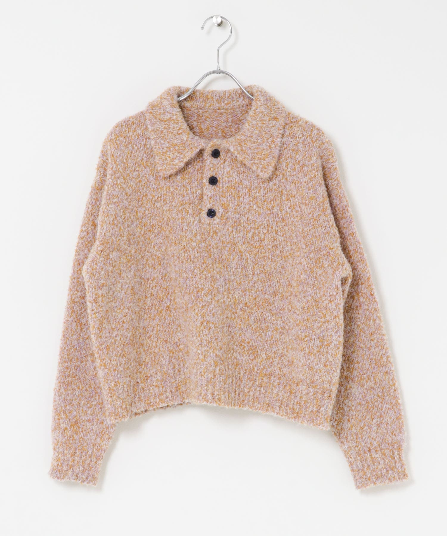 ネップミックスポロニット PNK Free