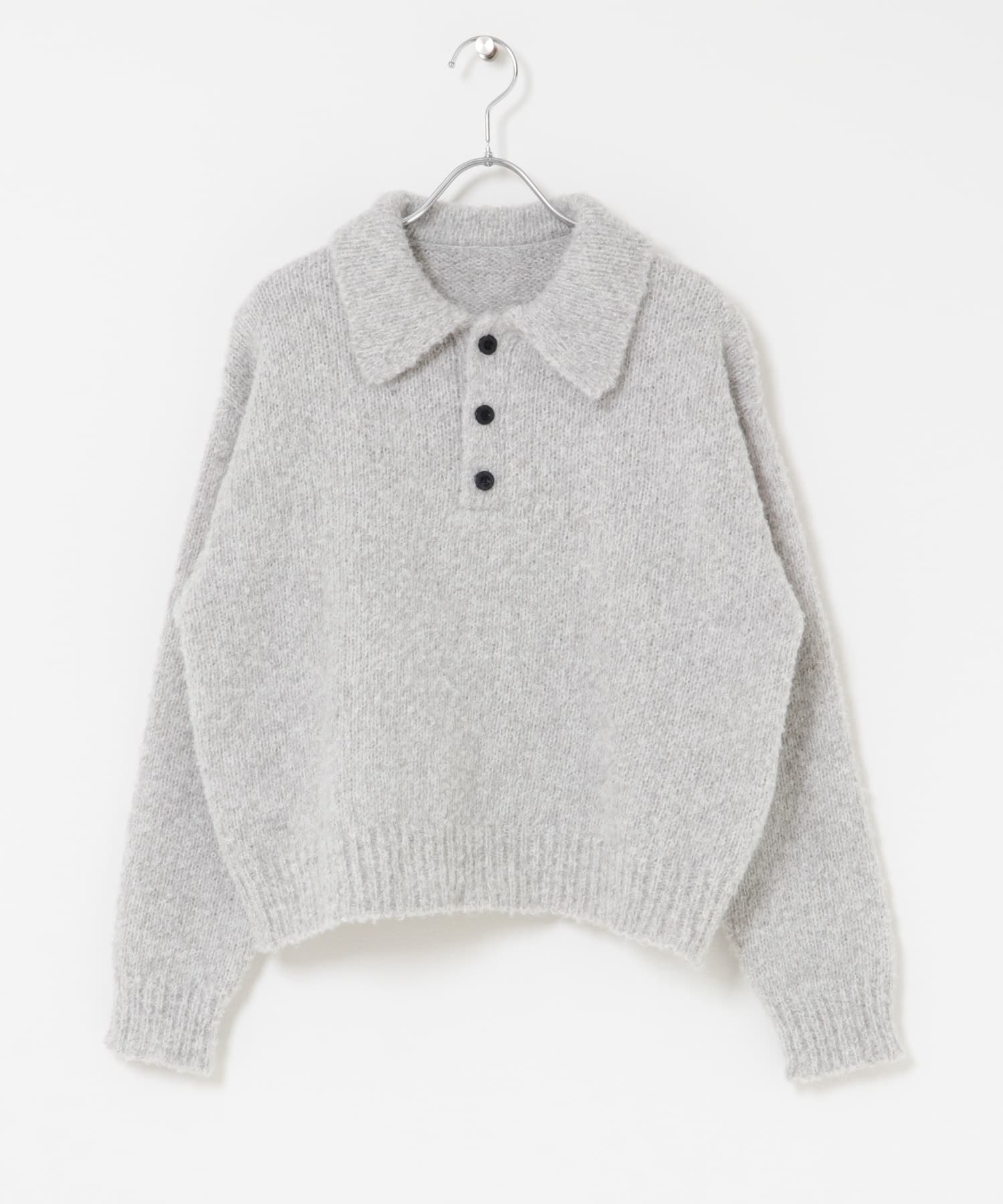 ネップミックスポロニット GRY Free