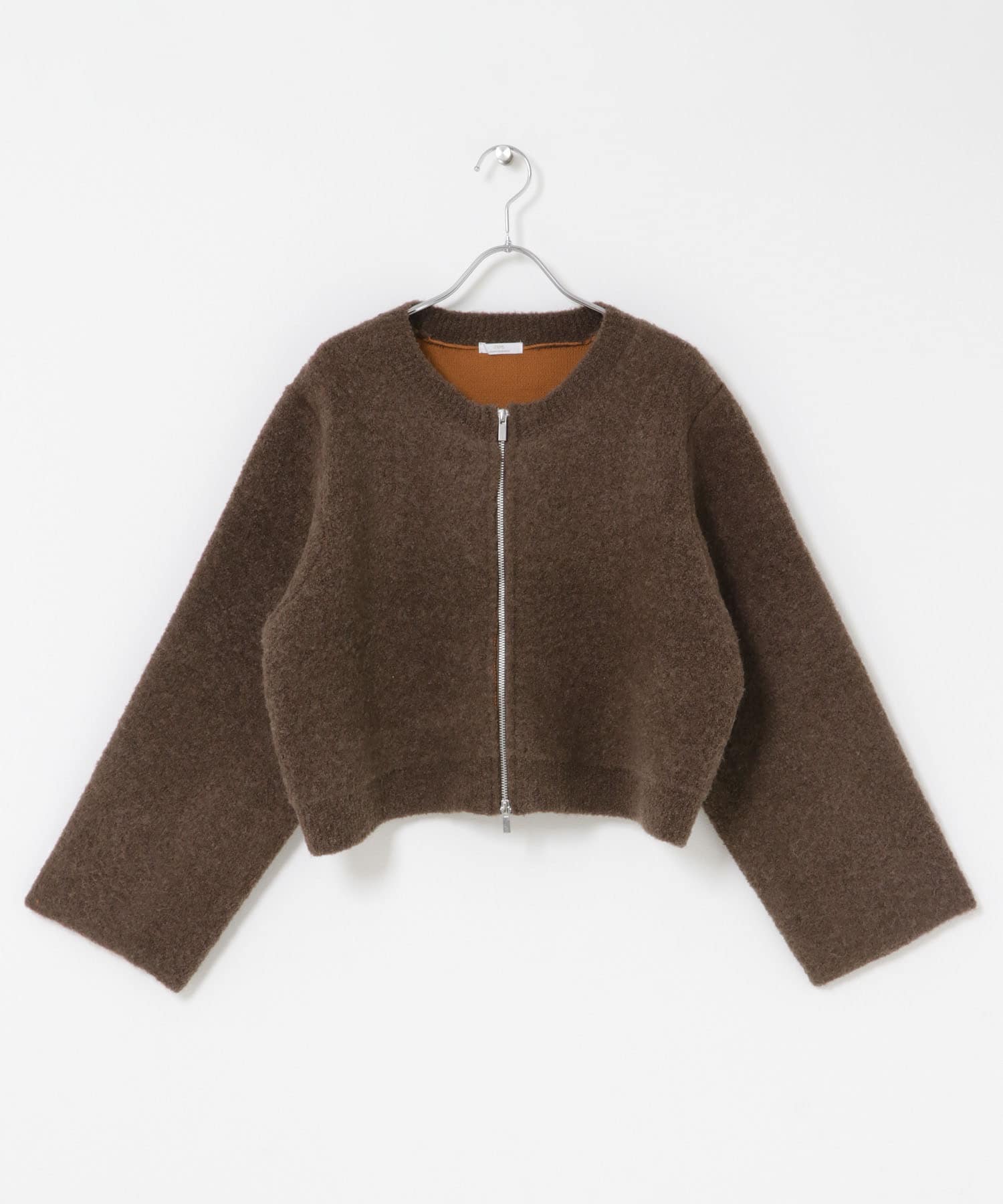 ブークレジップショートカーディガン BRN Free