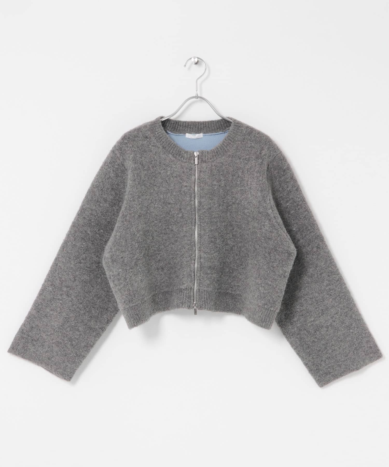 ブークレジップショートカーディガン GRY Free