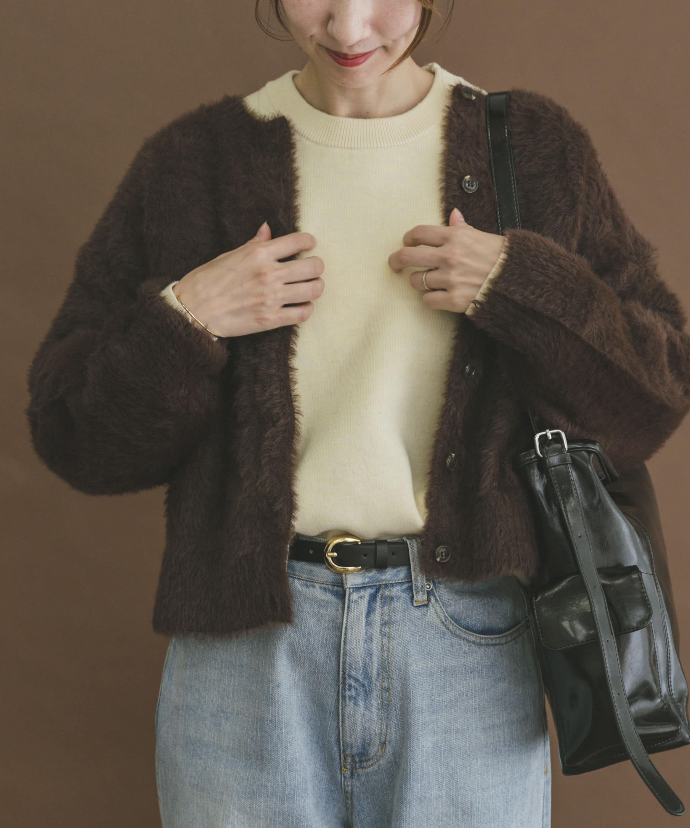 フェザーニットカーディガン