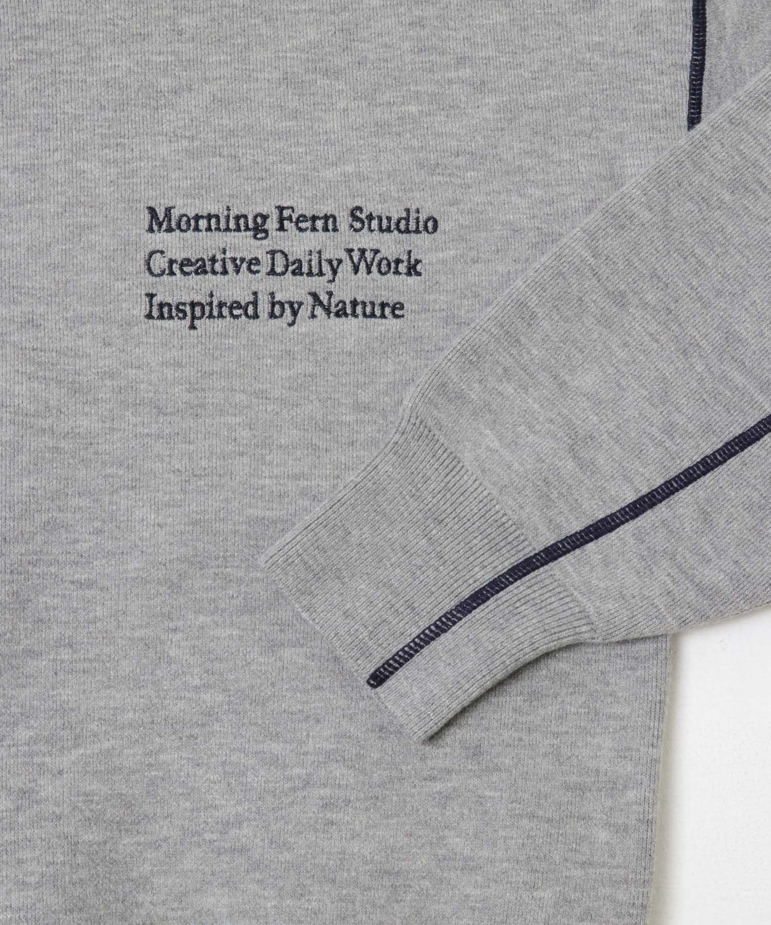 スウェットライククルーネックニット GRY FREE