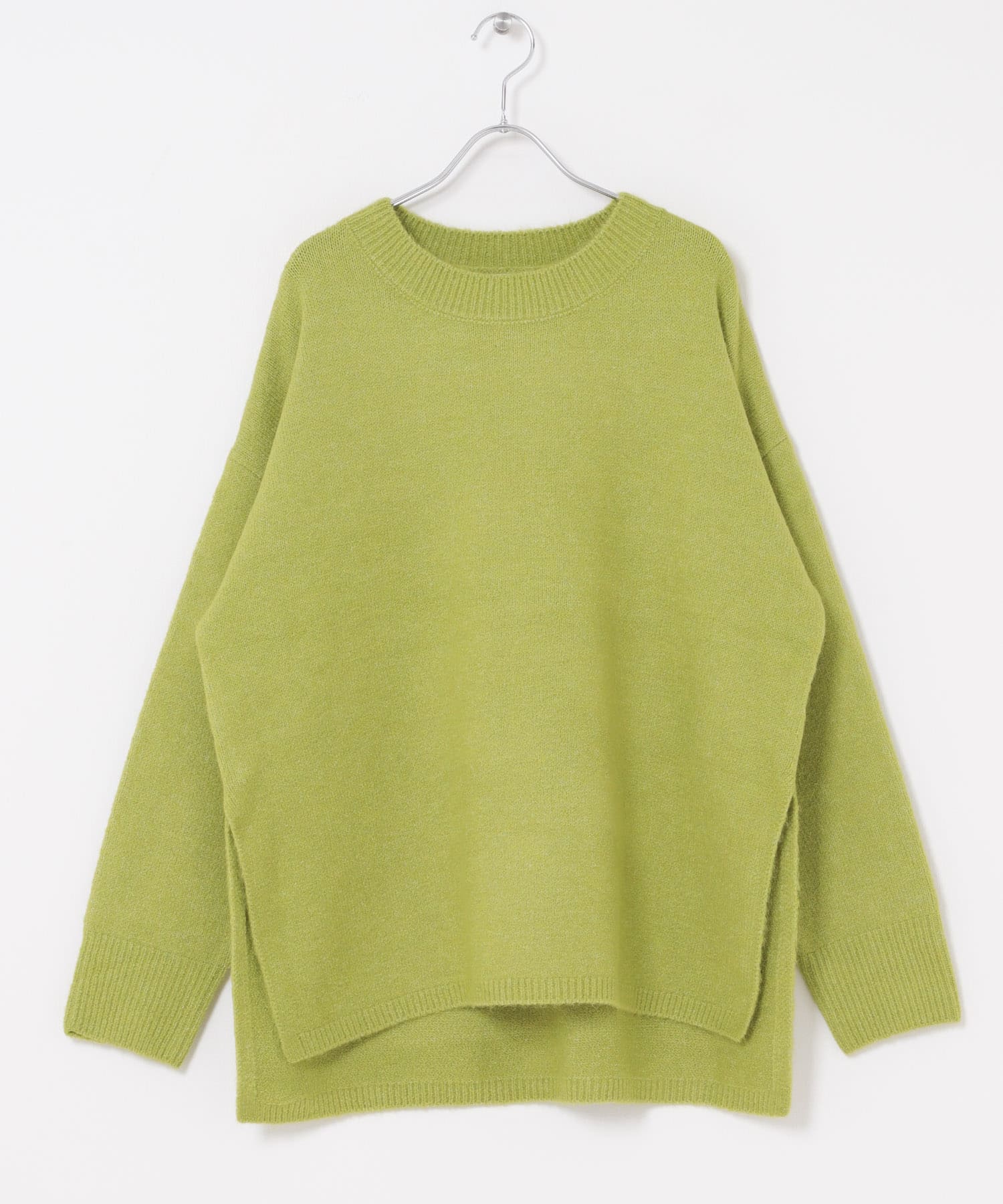 サイドスリットニットプルオーバー L.GRN Free