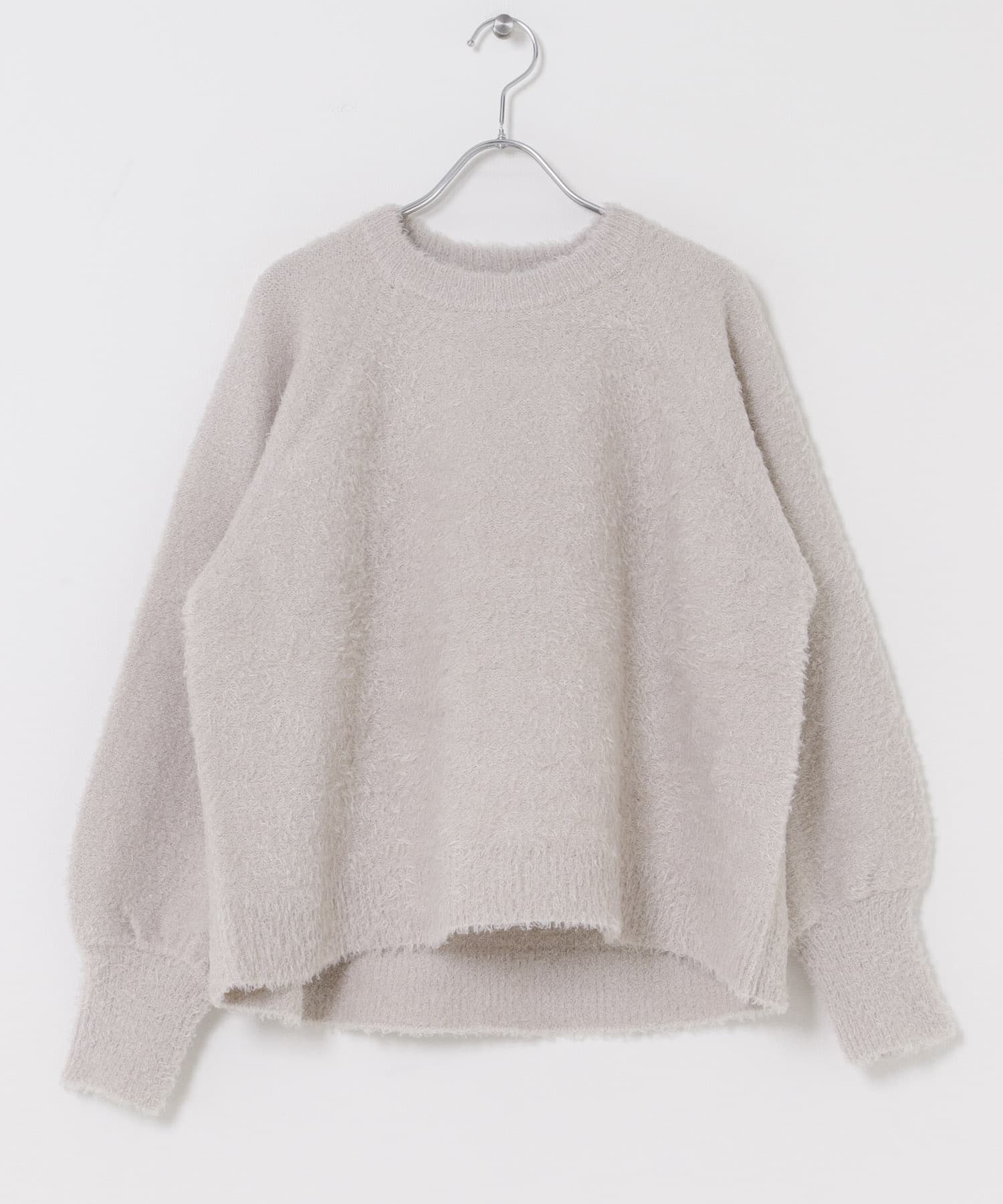 ボリュームスリーブラグランニット I.GRY Free