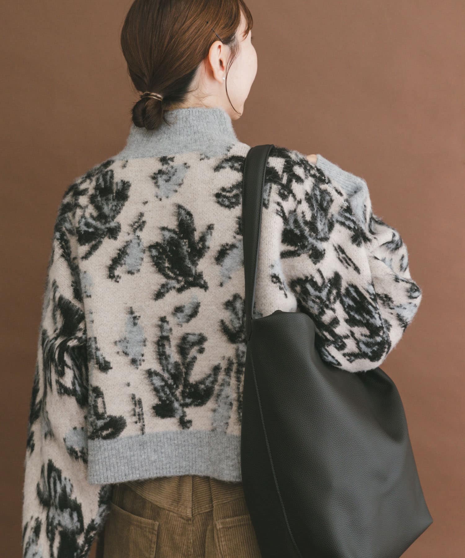 ジャガードニュアンスハイネックニット