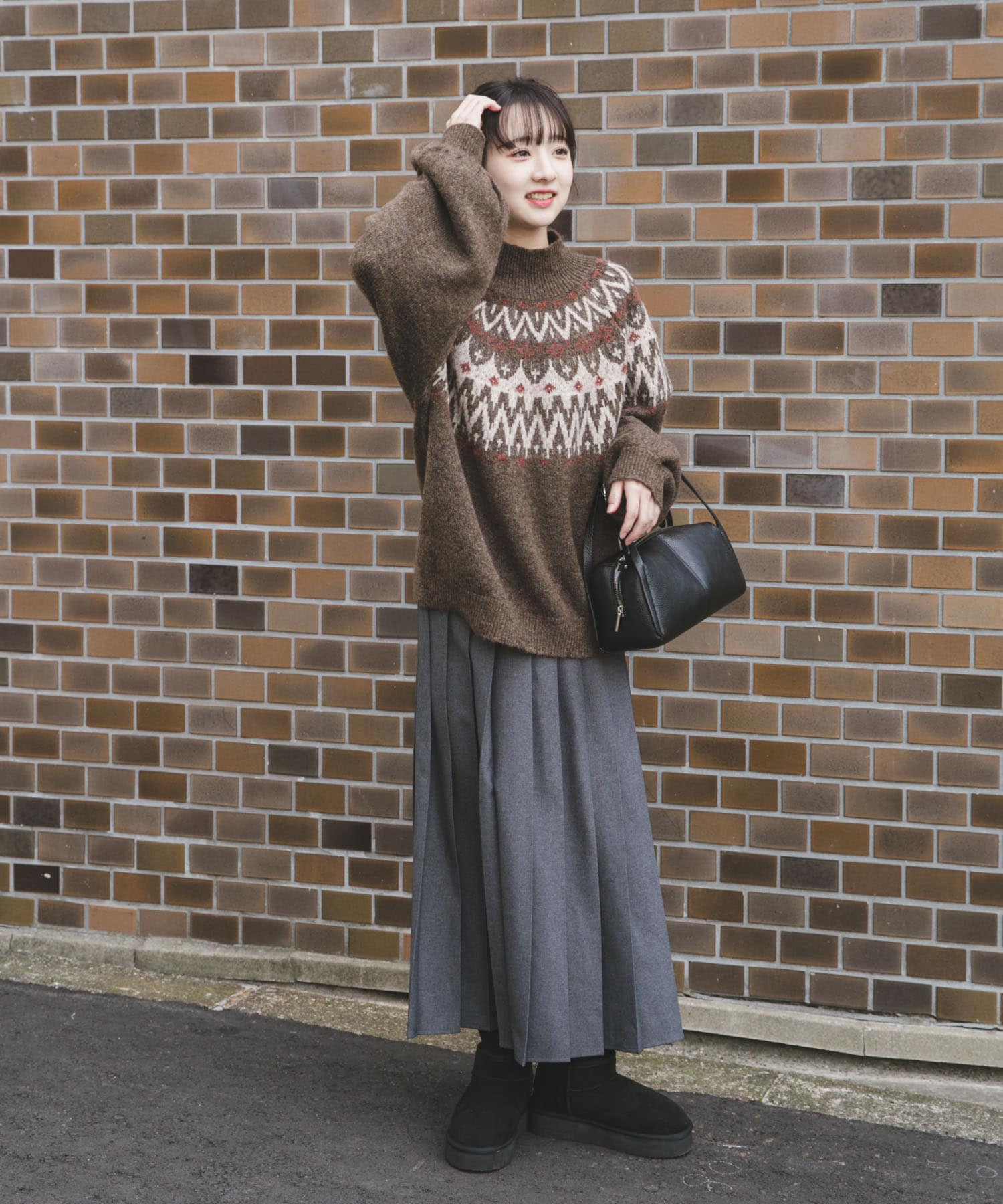 ノルディックニット　胡桃ボタン　フィッシャーマンニット　アランニット シャギーノルディックニット(Free NVY): トップス｜URBAN RESEARCH公式