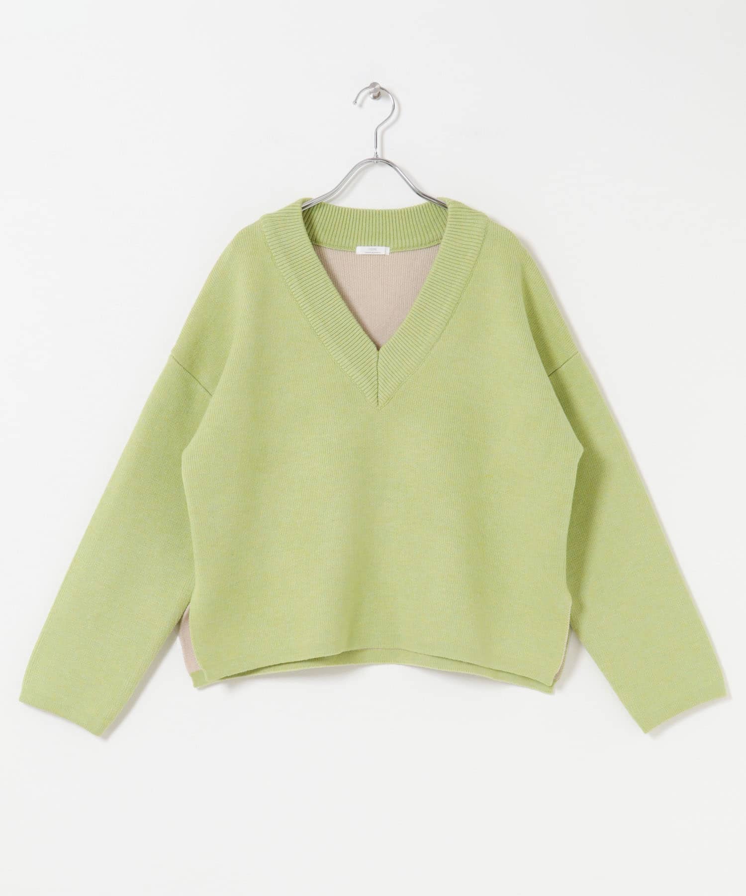 ダブルフェイスVネックニット MELON Free