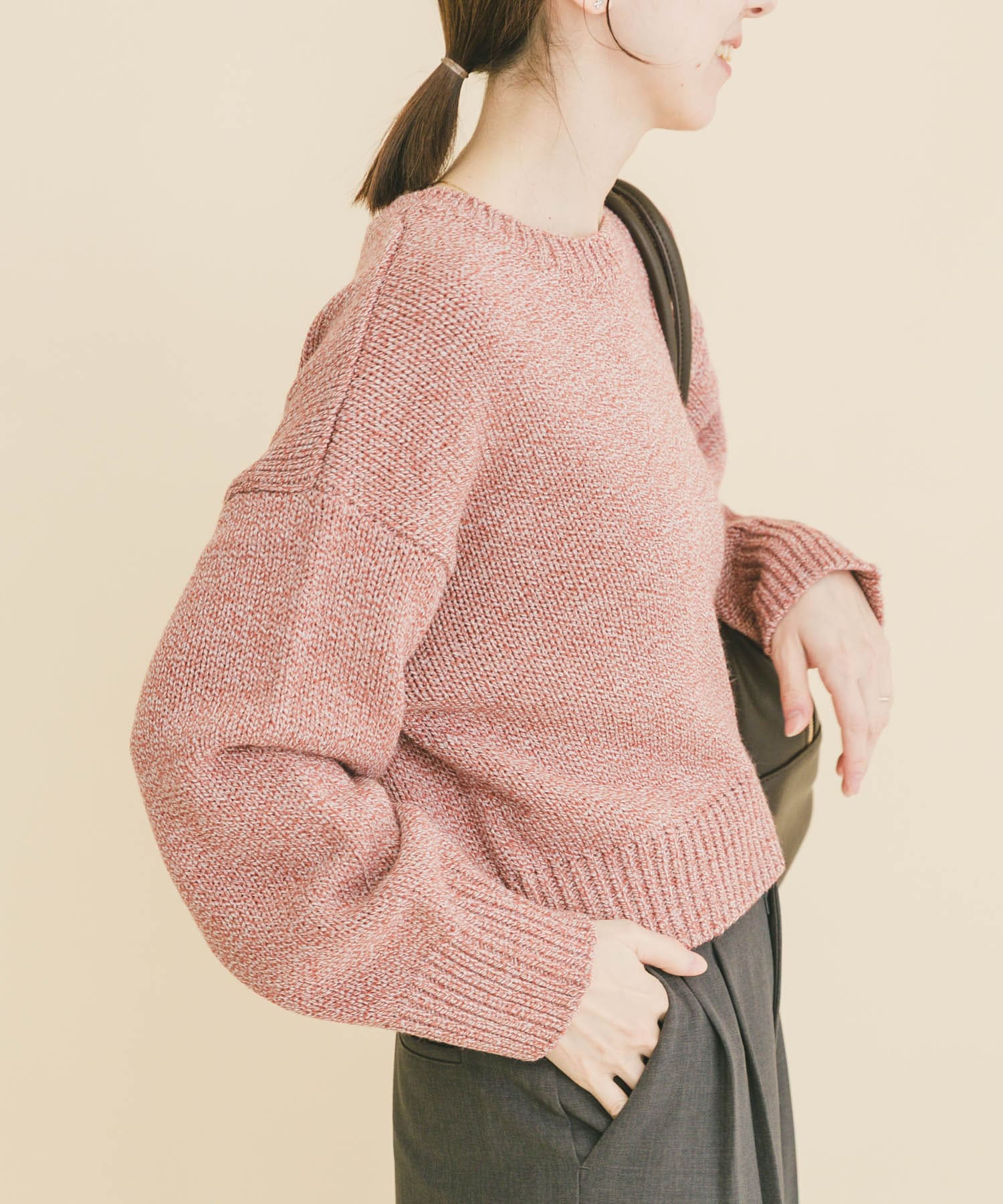 ミックスヤーンニットプルオーバー