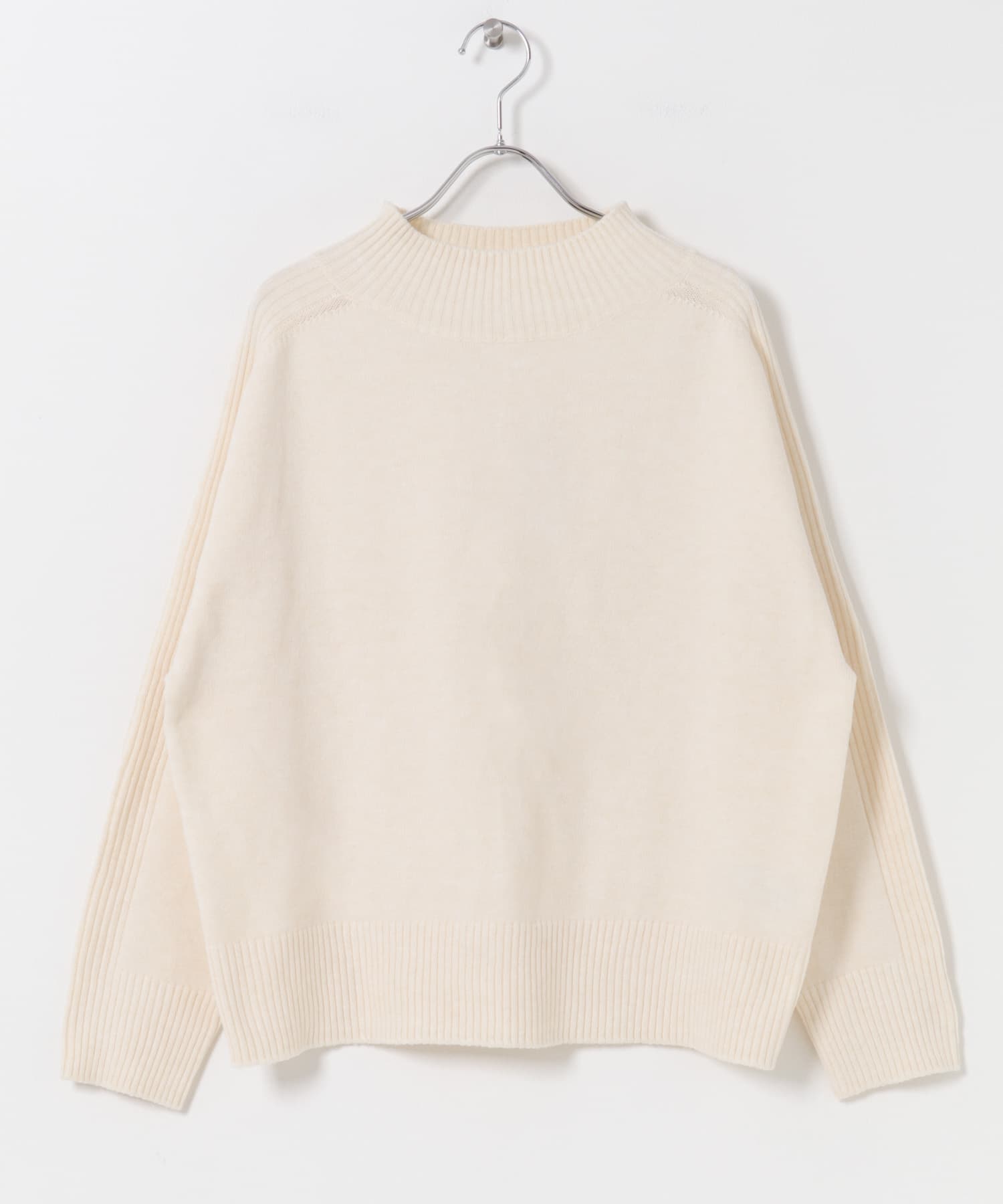 ショルダーリブハイネックニット WHT FREE