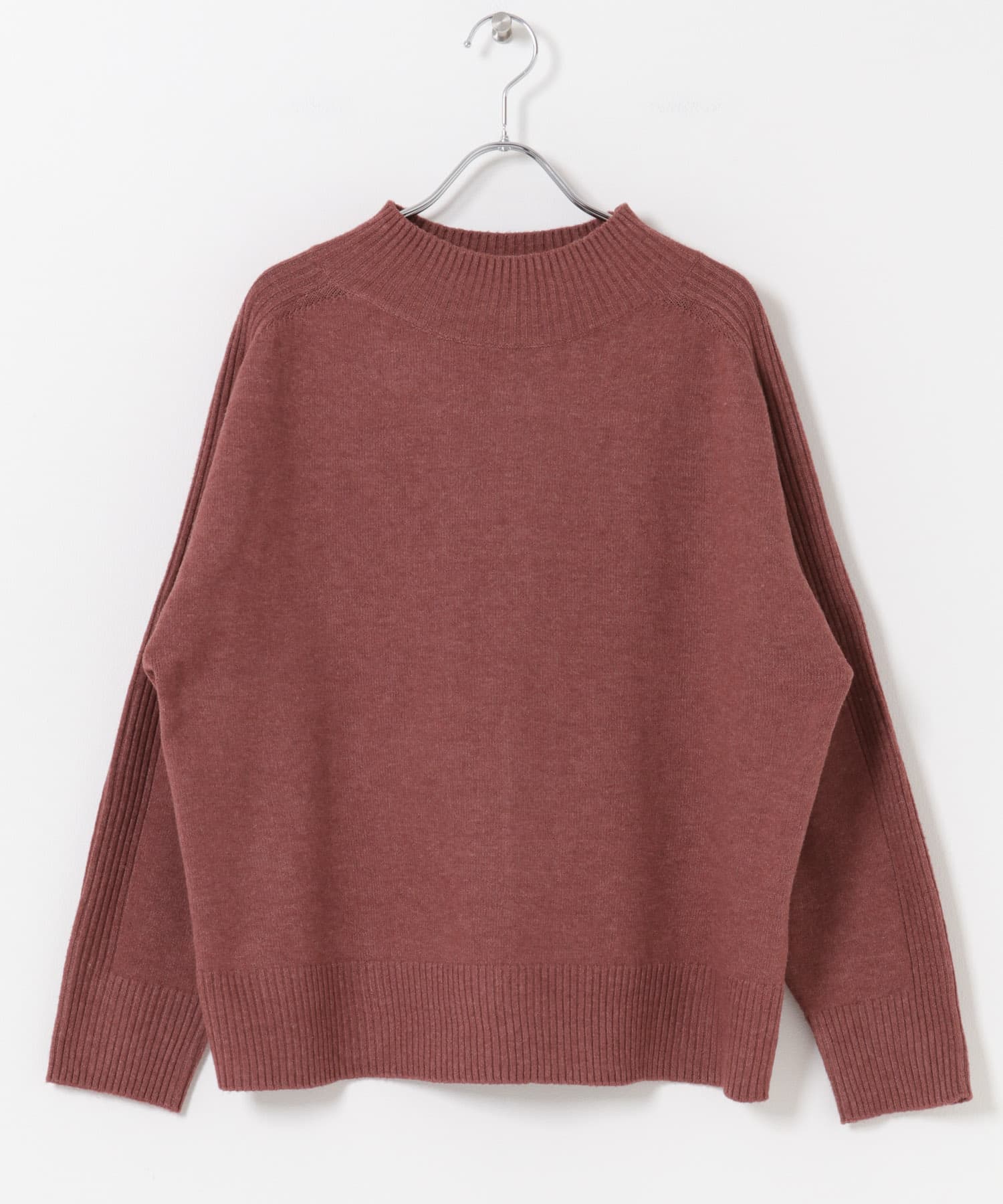 ショルダーリブハイネックニット B.RED FREE