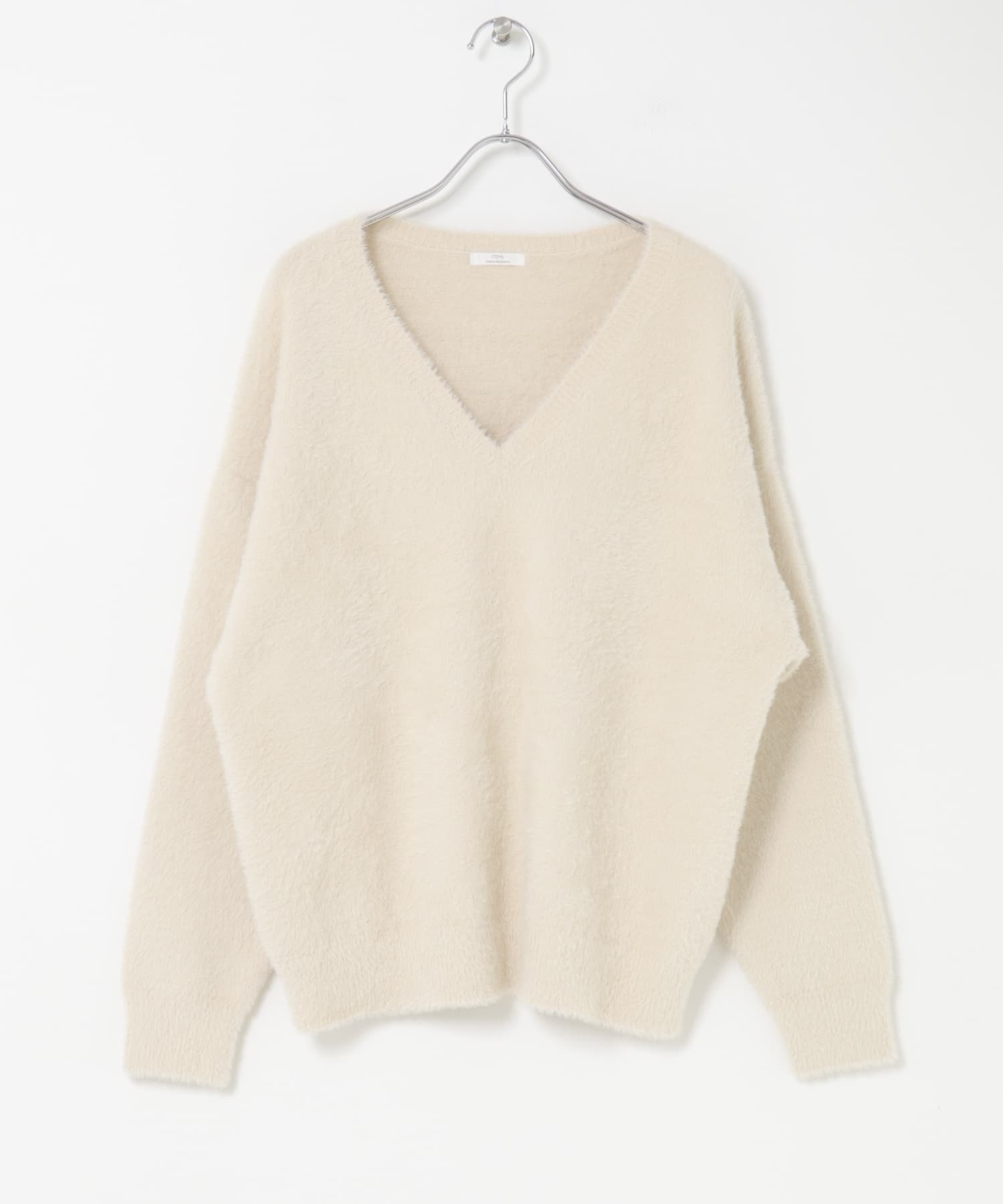 ミニシャギーVネックニット IVO FREE