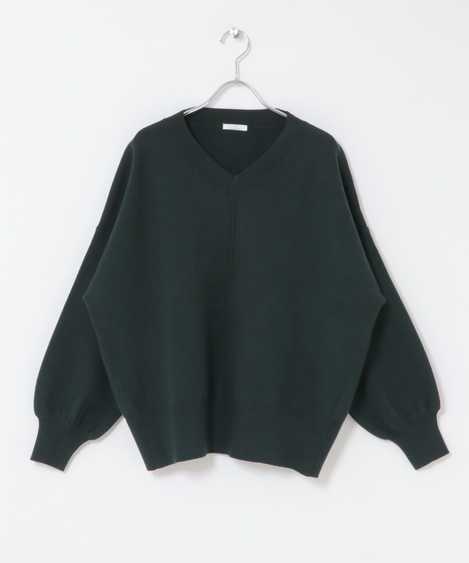 Vネックニットプルオーバー BLK FREE