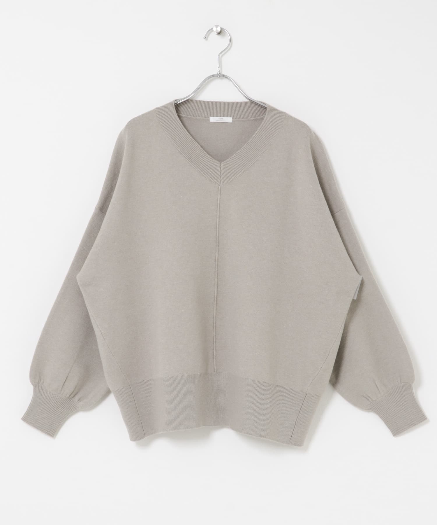 Vネックニットプルオーバー L.GRY FREE