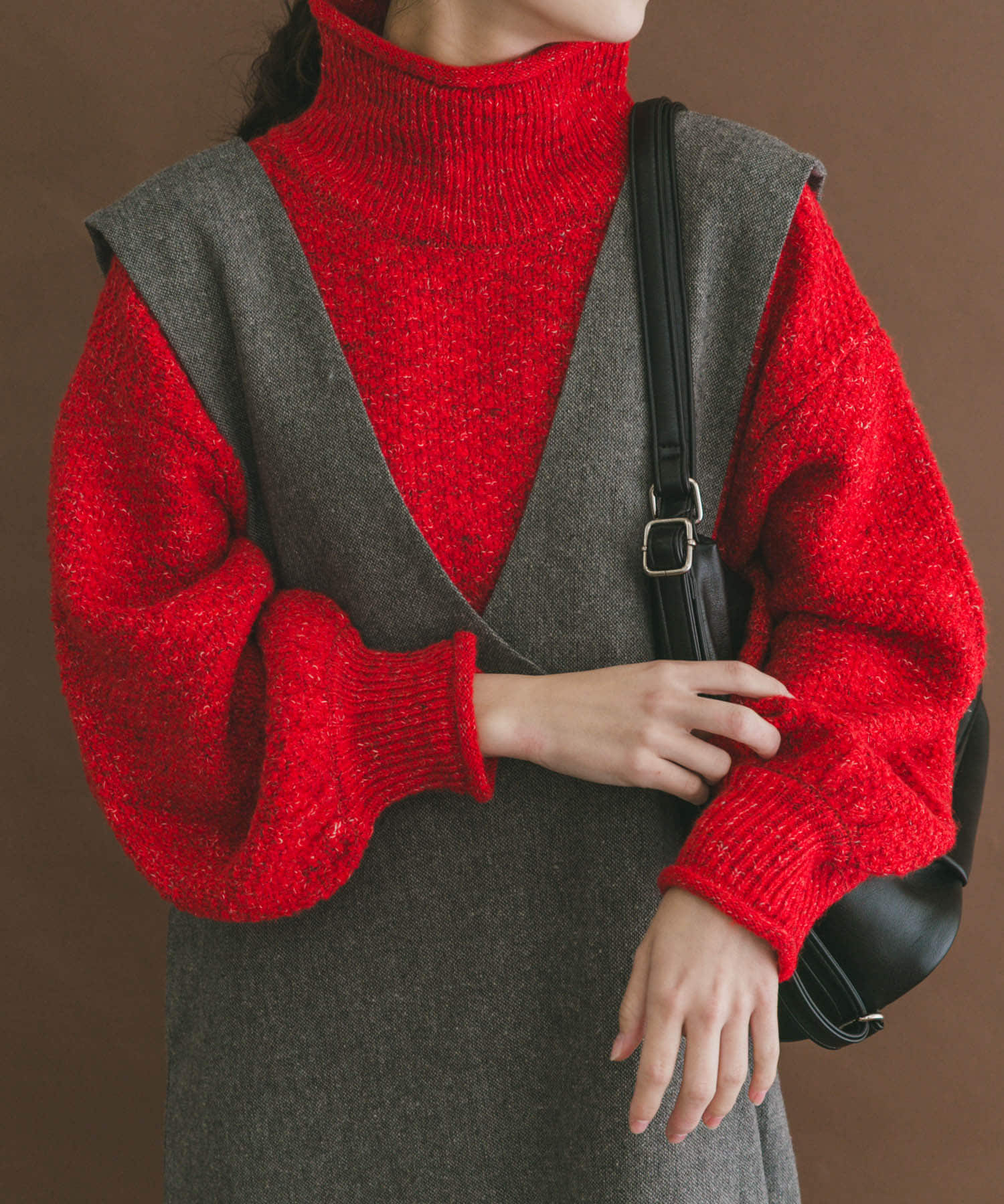 ネップハイネックニットプルオーバー