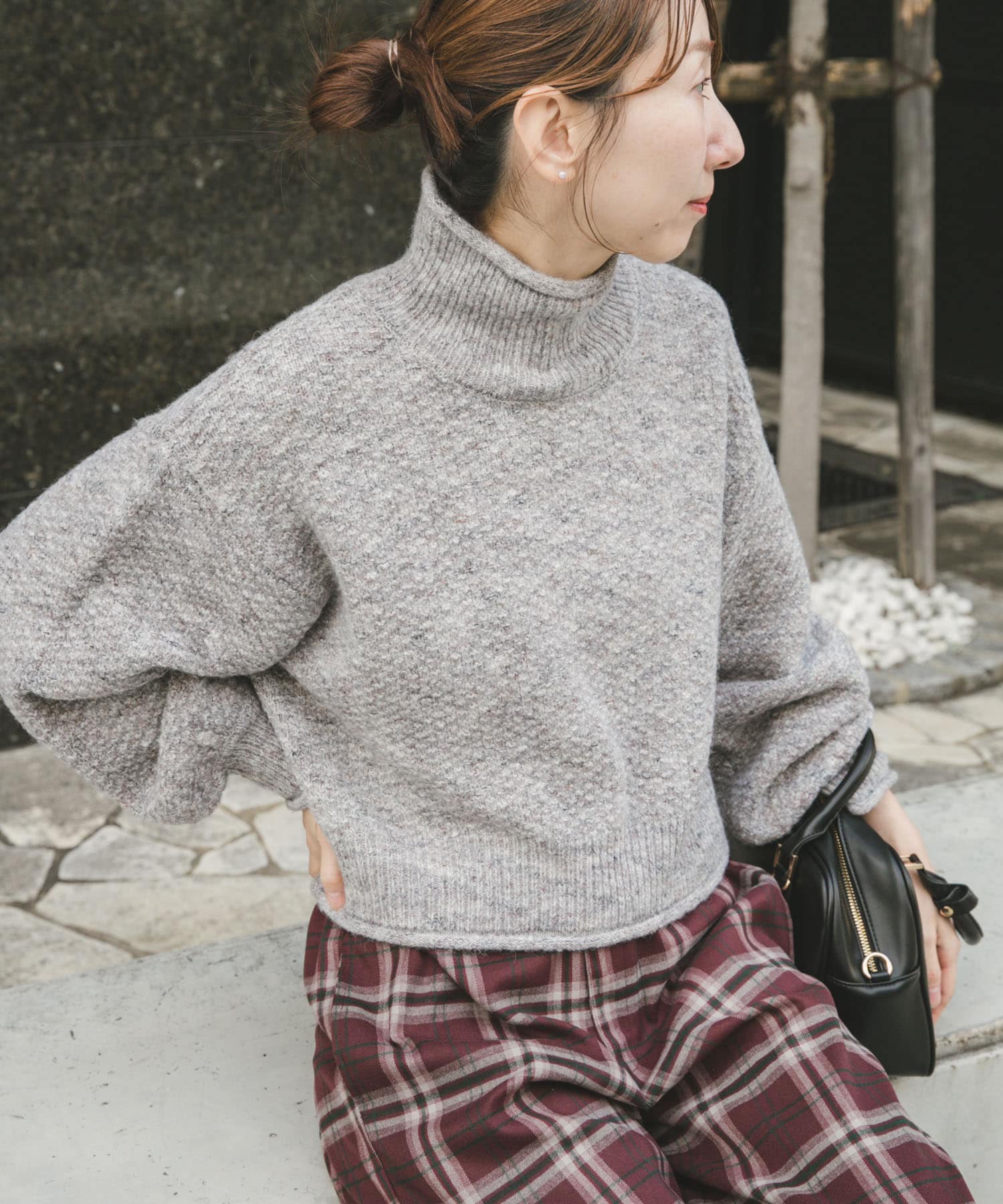 ネップハイネックニットプルオーバー