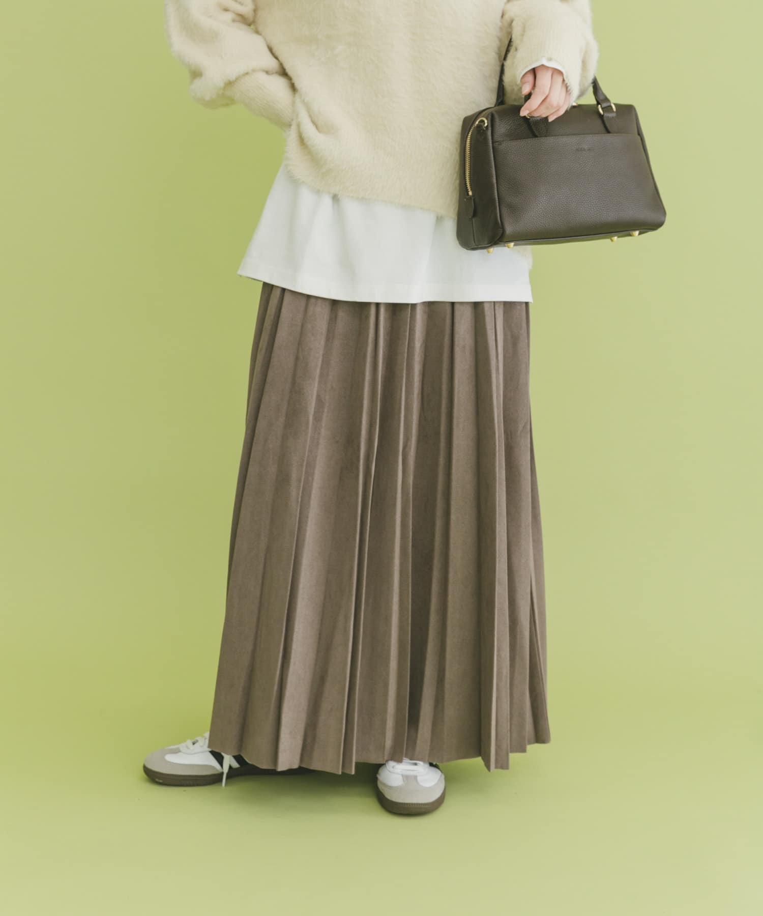 フェイクスエードプリーツスカート