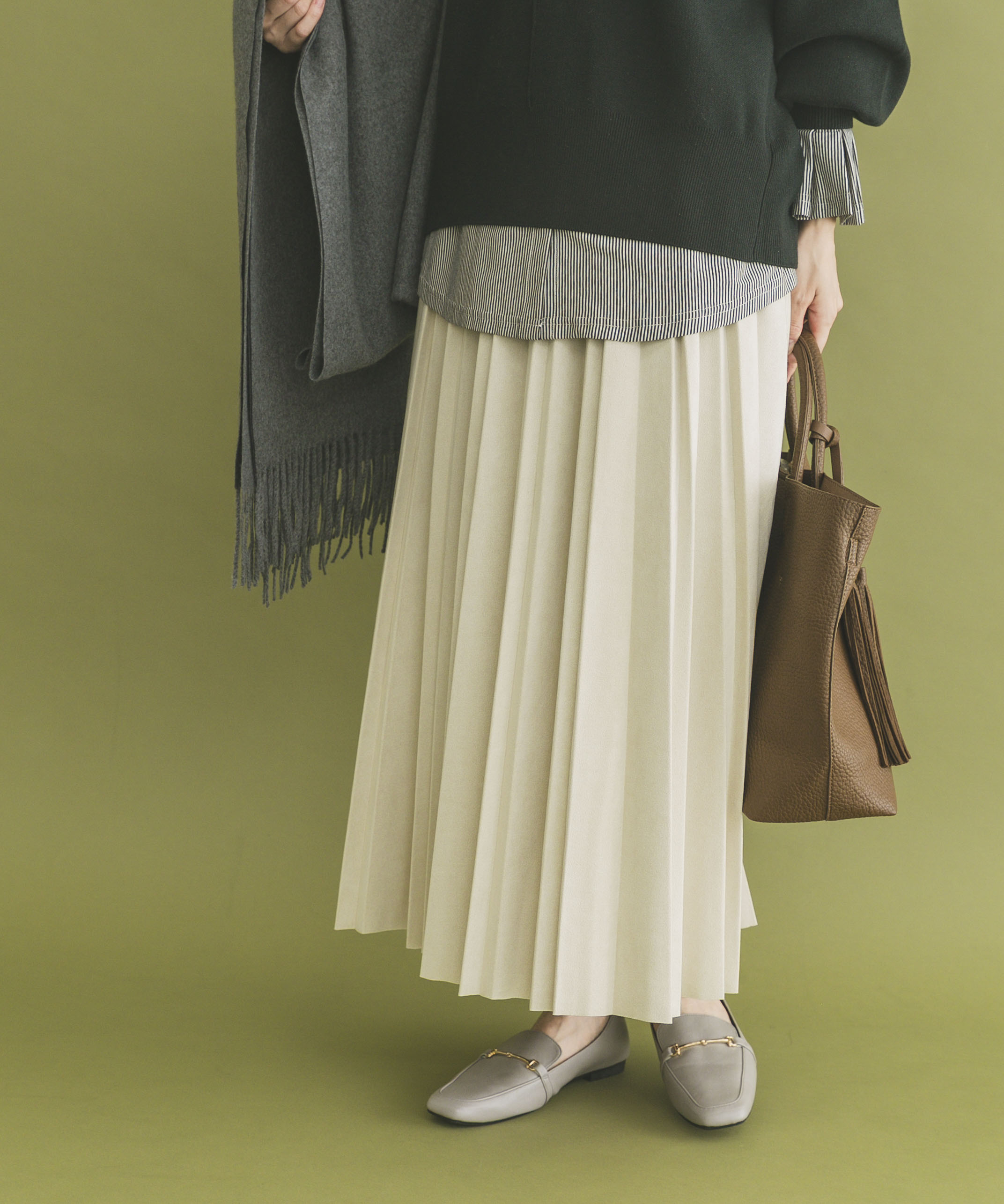 フェイクスエードプリーツスカート