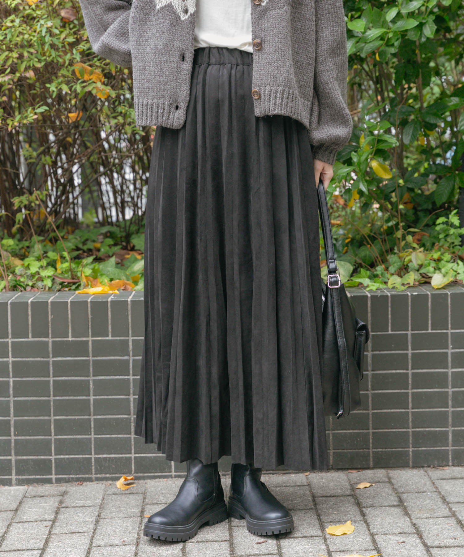 フェイクスエードプリーツスカート