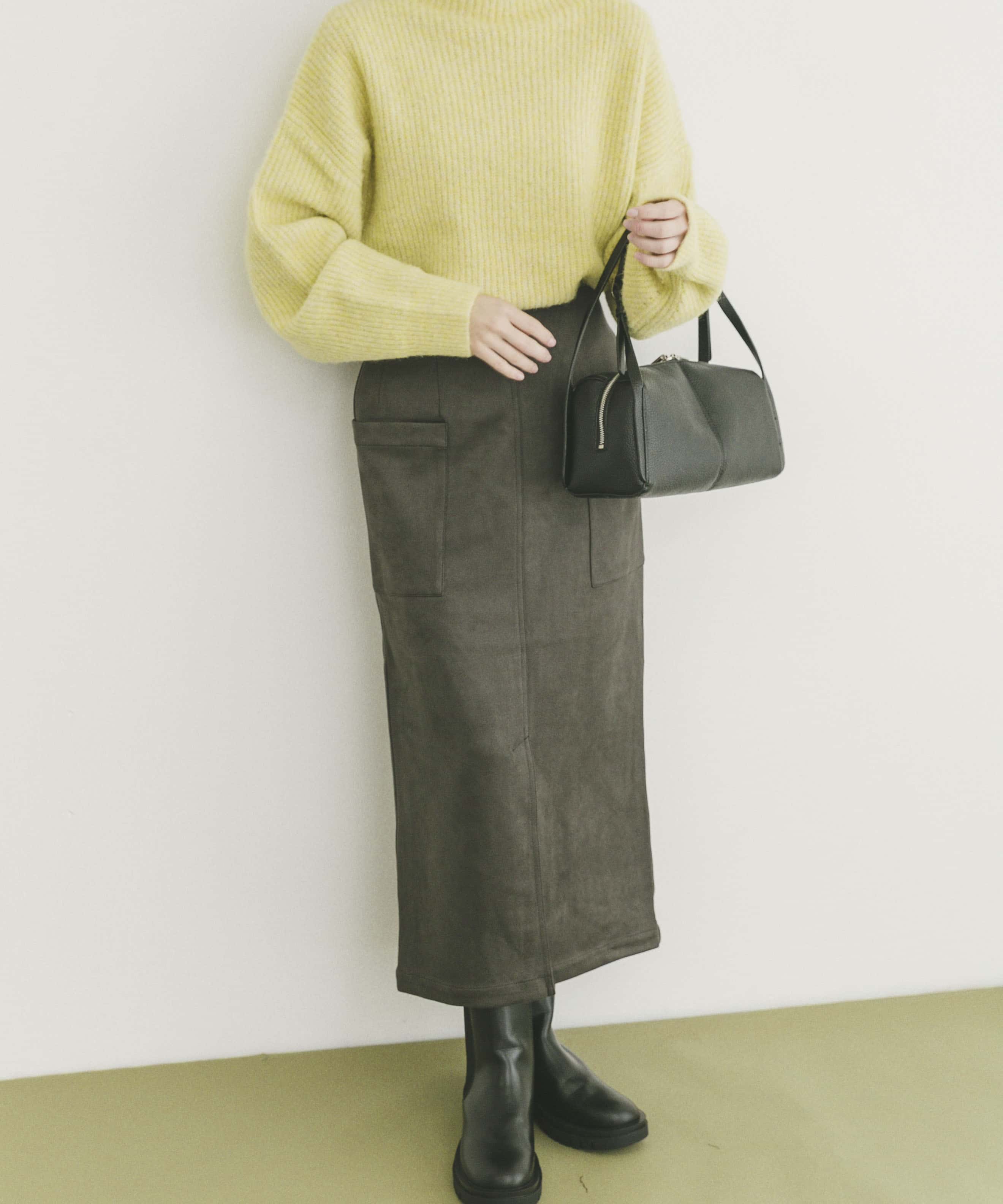 フェイクスエードタイトスカート