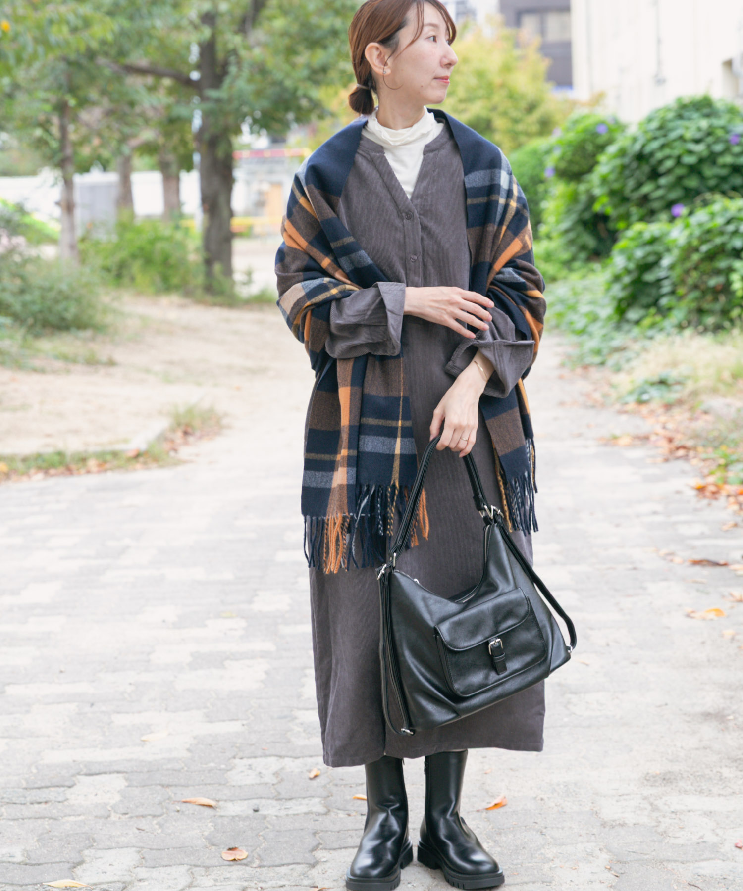 ライトコーデュロイスキッパーワンピース