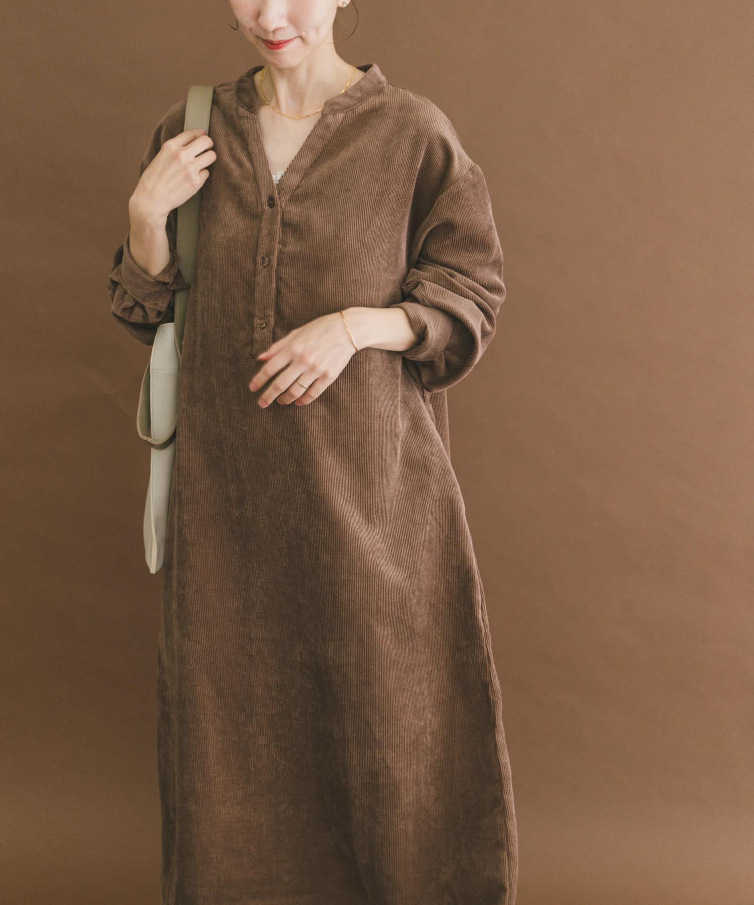 ライトコーデュロイスキッパーワンピース