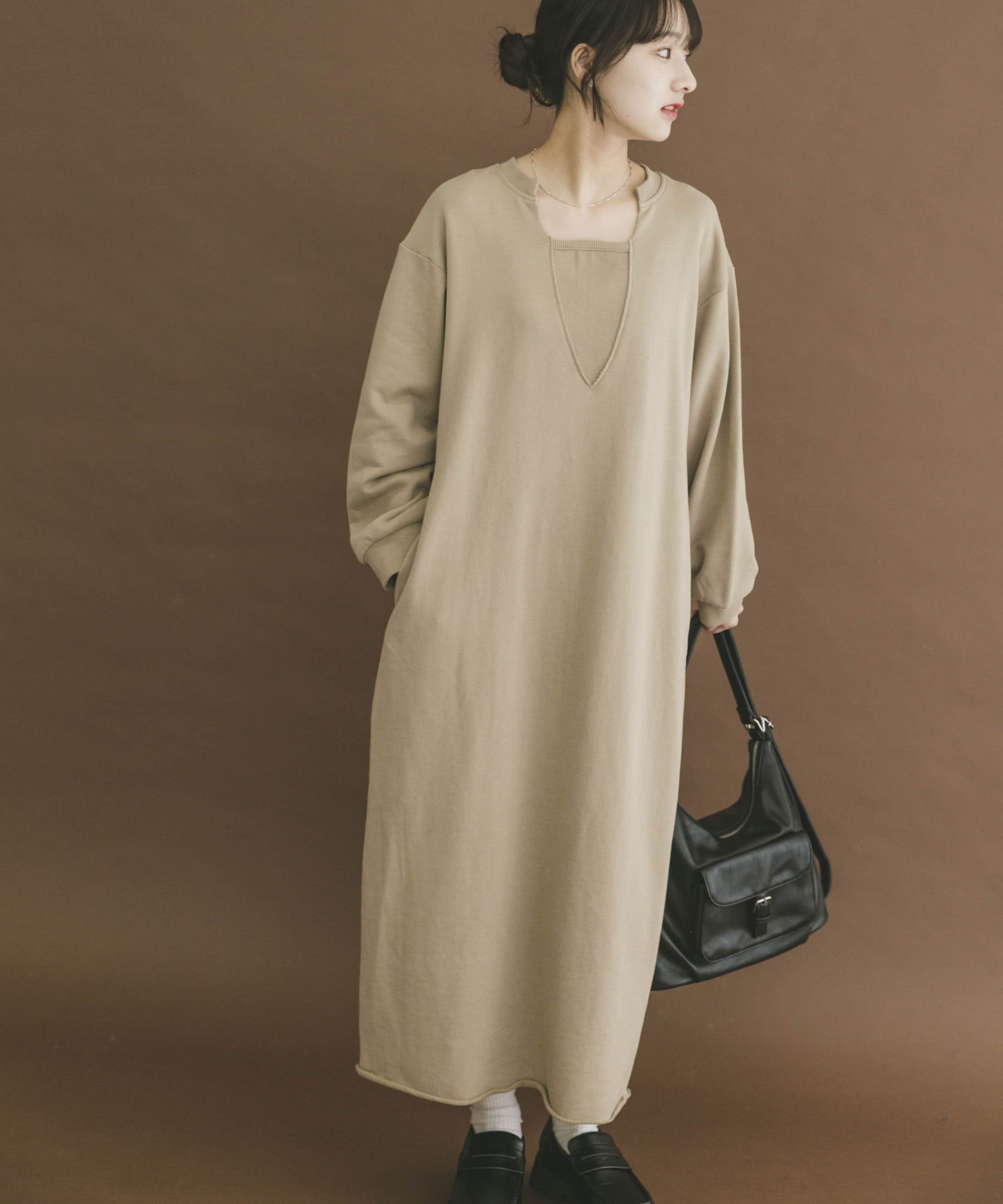 スウェットロングスリーブワンピース