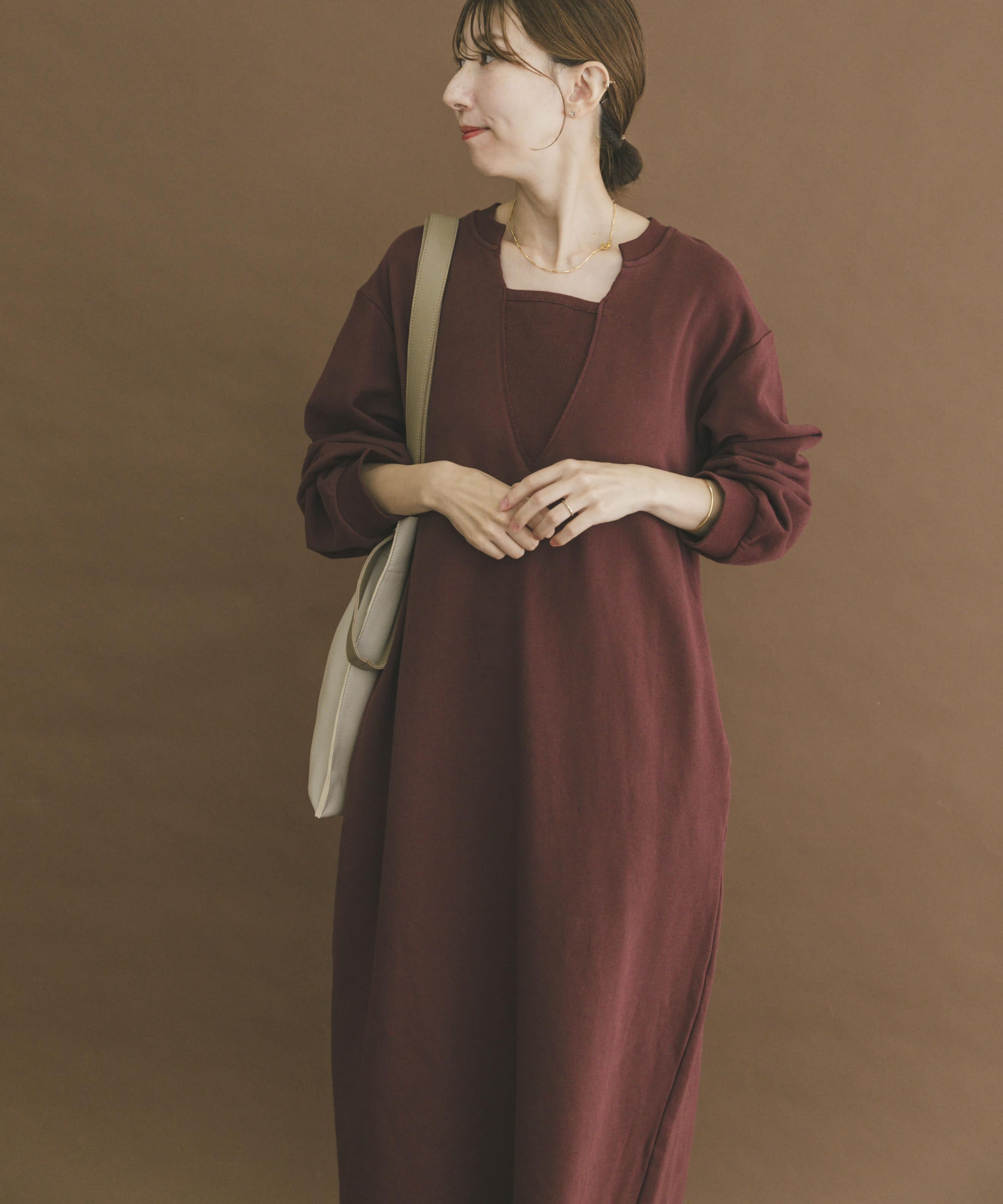 スウェットロングスリーブワンピース