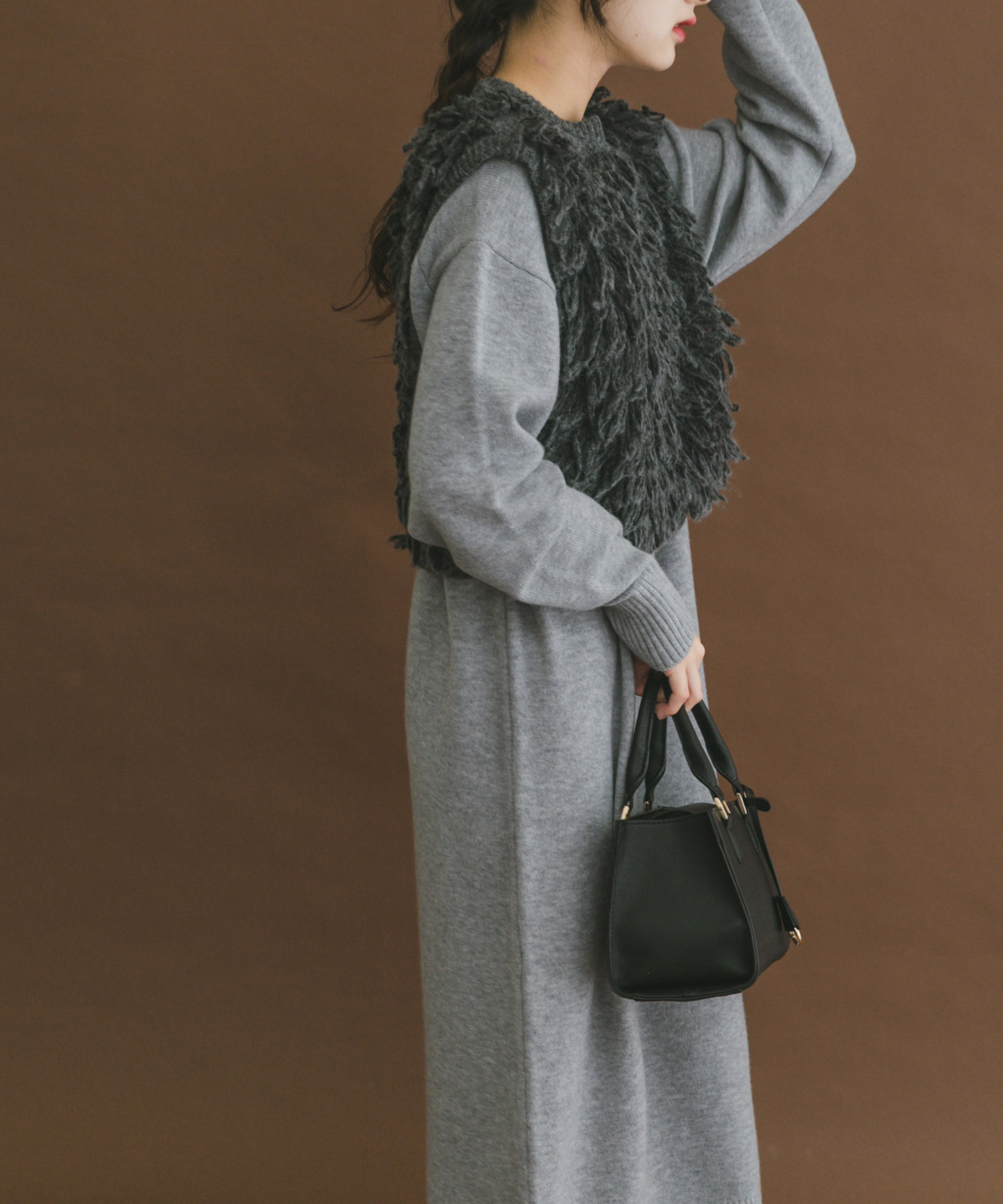 ループニットベストセットワンピース