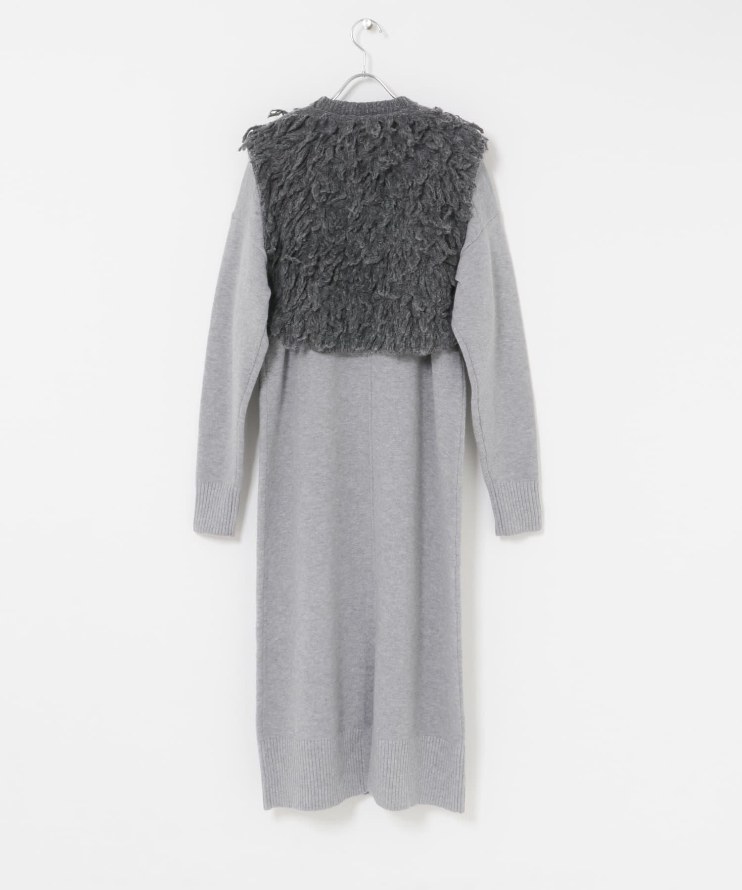 ループニットベストセットワンピース GRY Free