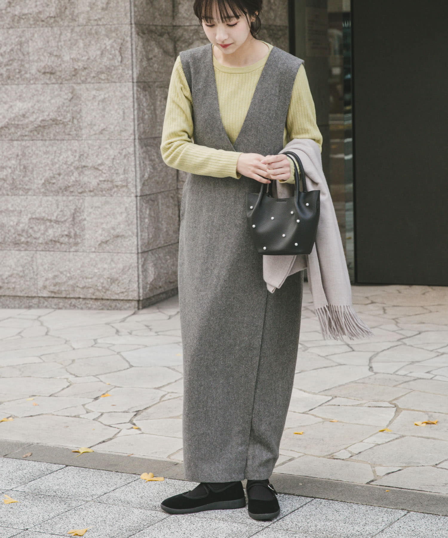 ゴマツイードジャンパースカート