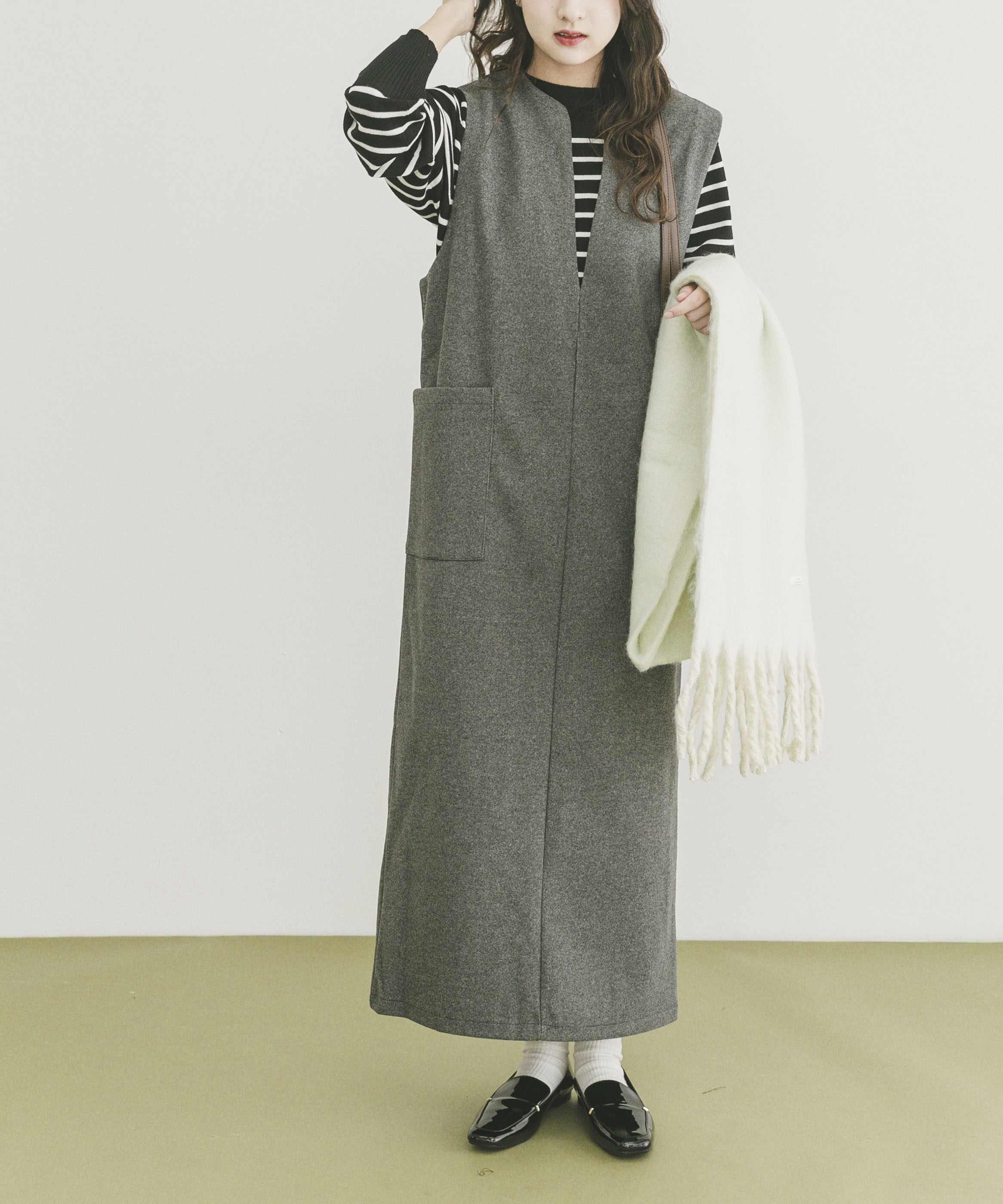 ジャージメルトンジャンパースカート