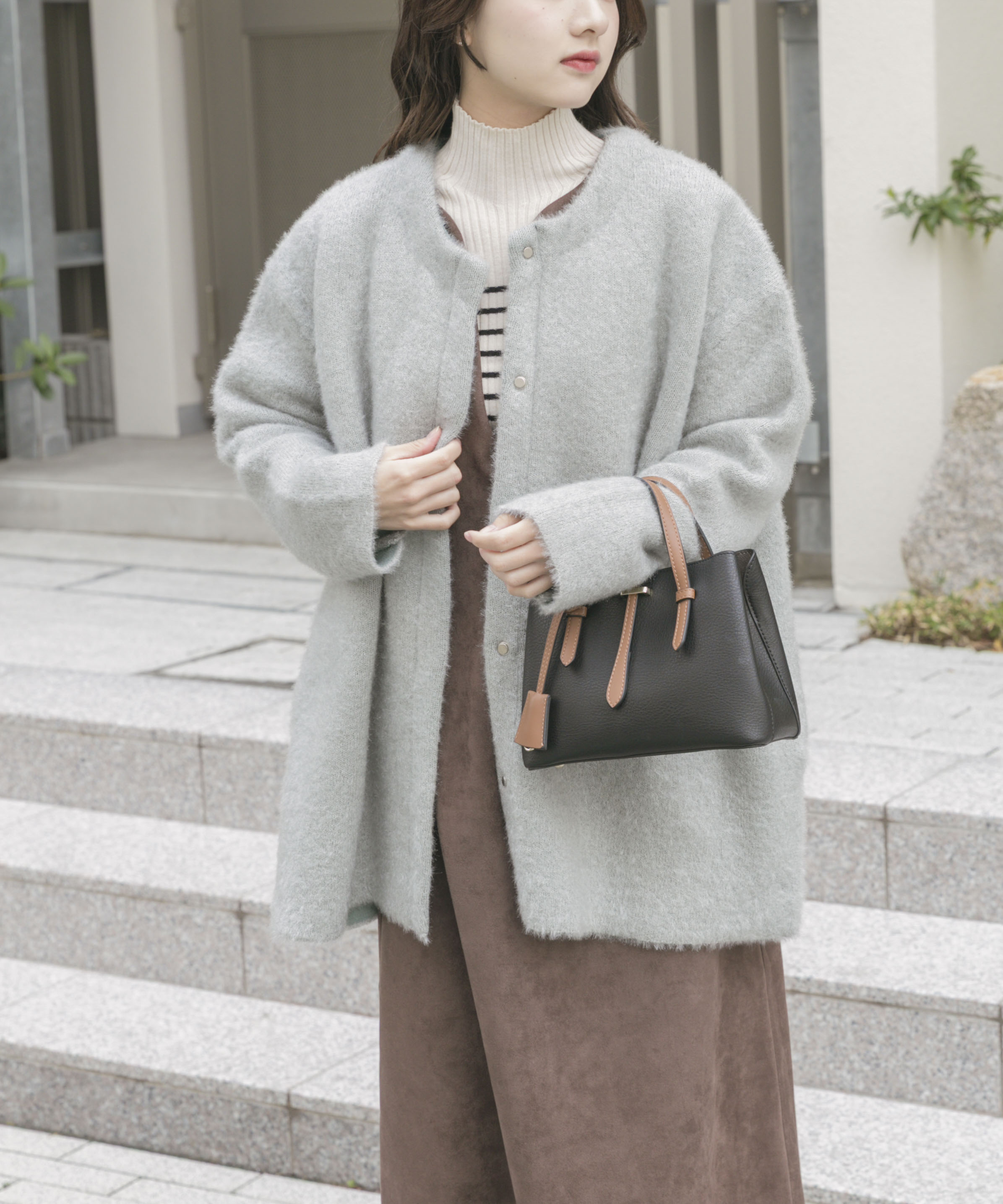 ダブルフェイスミドルカーディガン