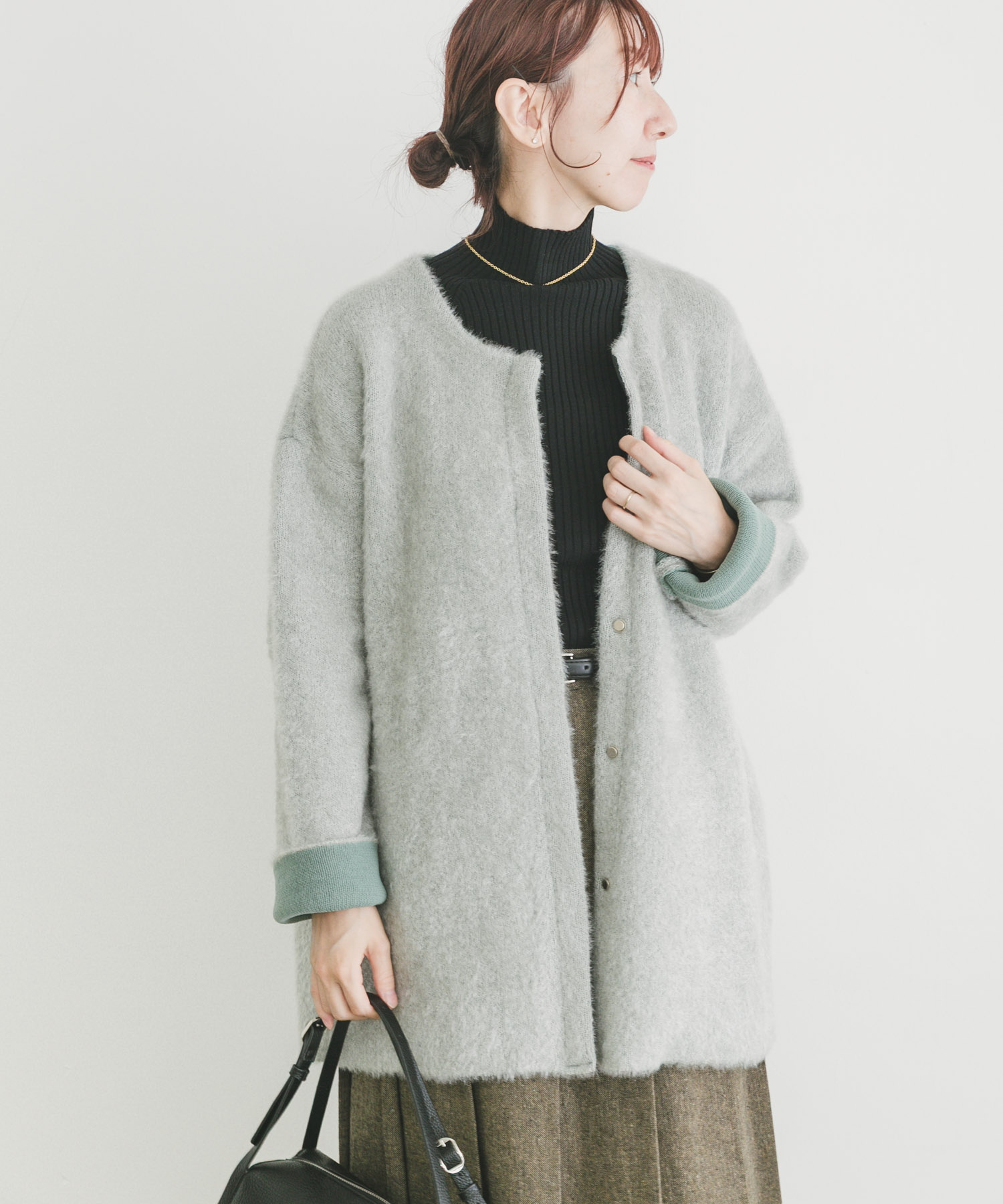 ダブルフェイスミドルカーディガン