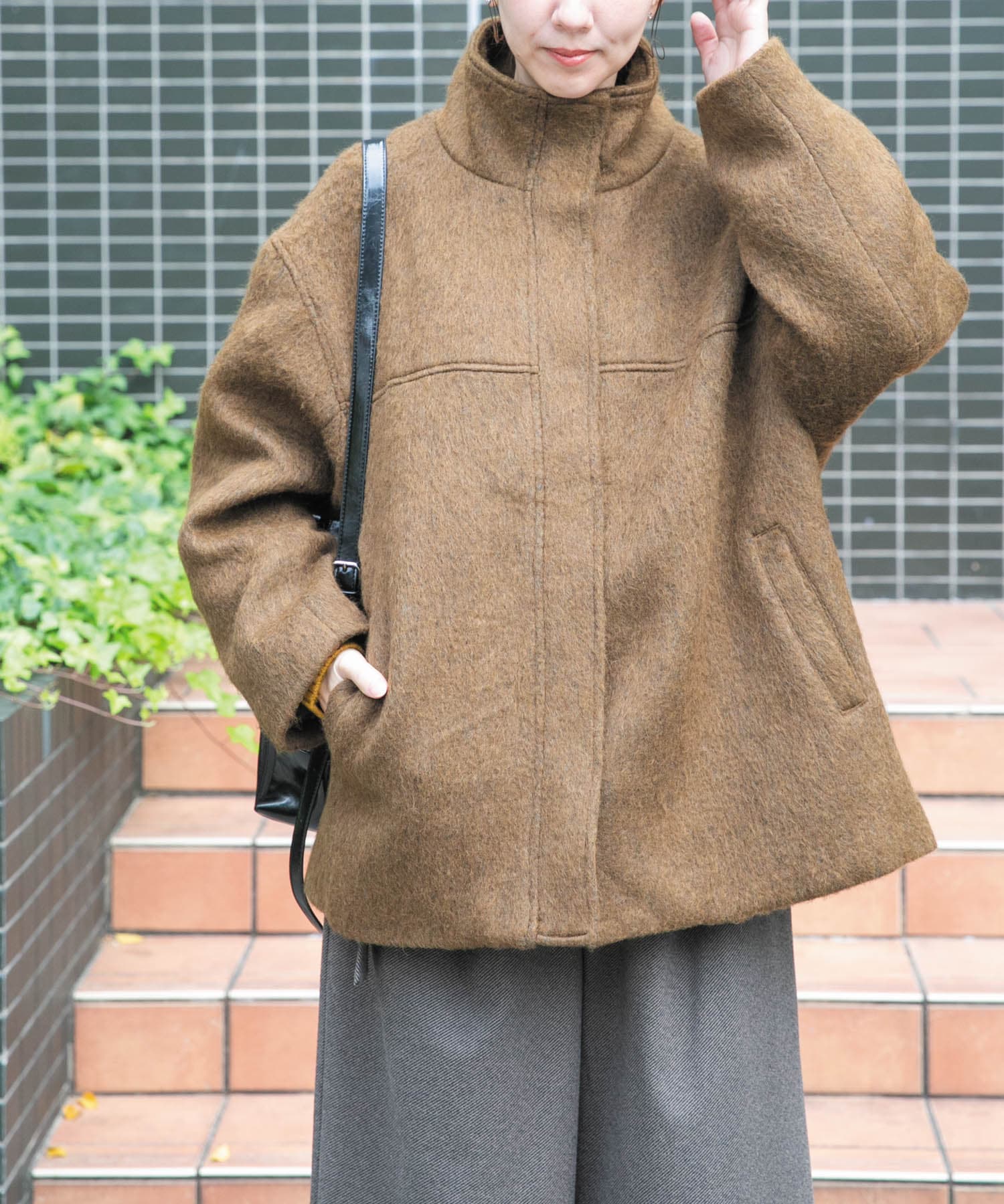 スタンドカラーオーバージャケット