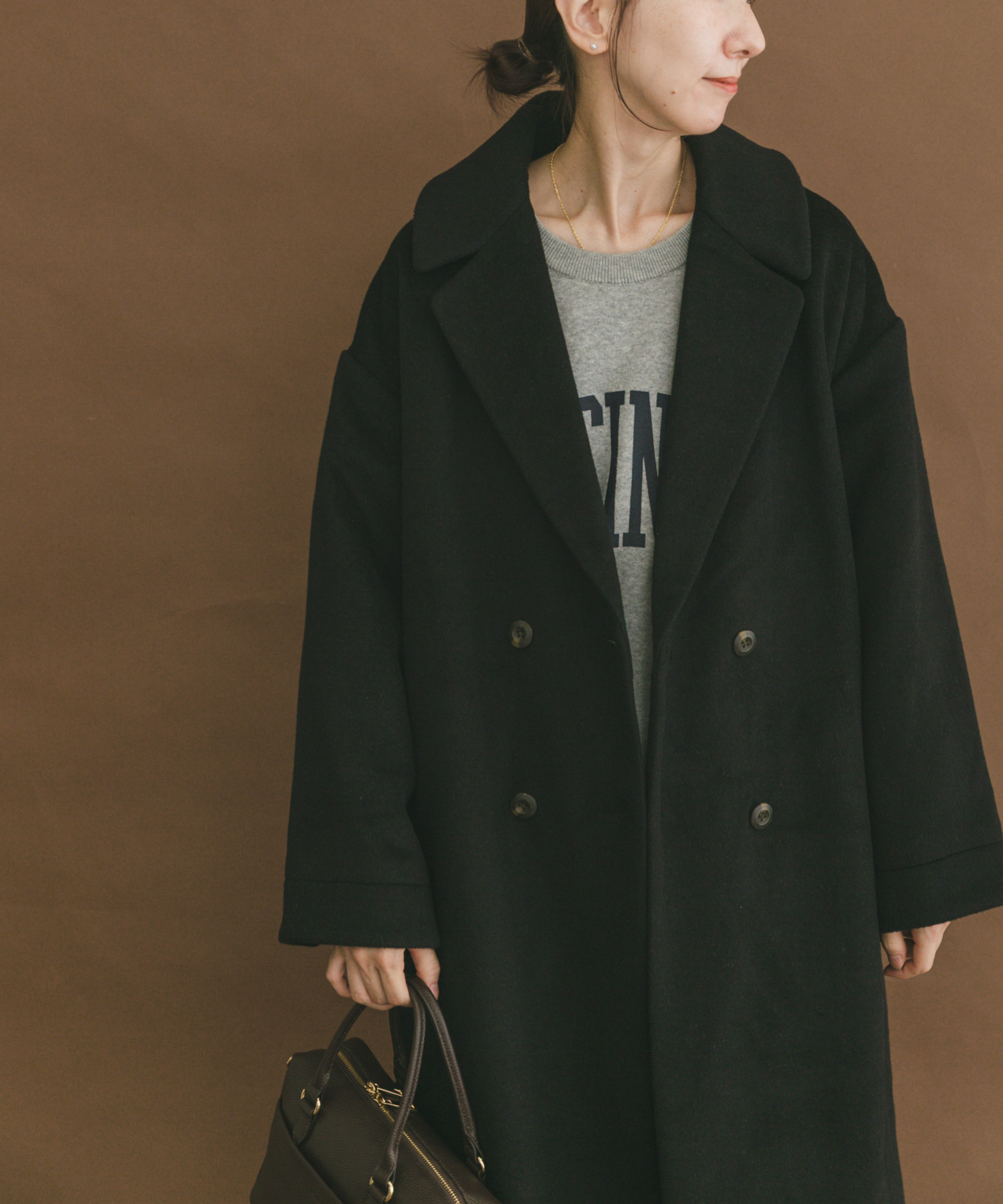 ウールブレンドビッグコート