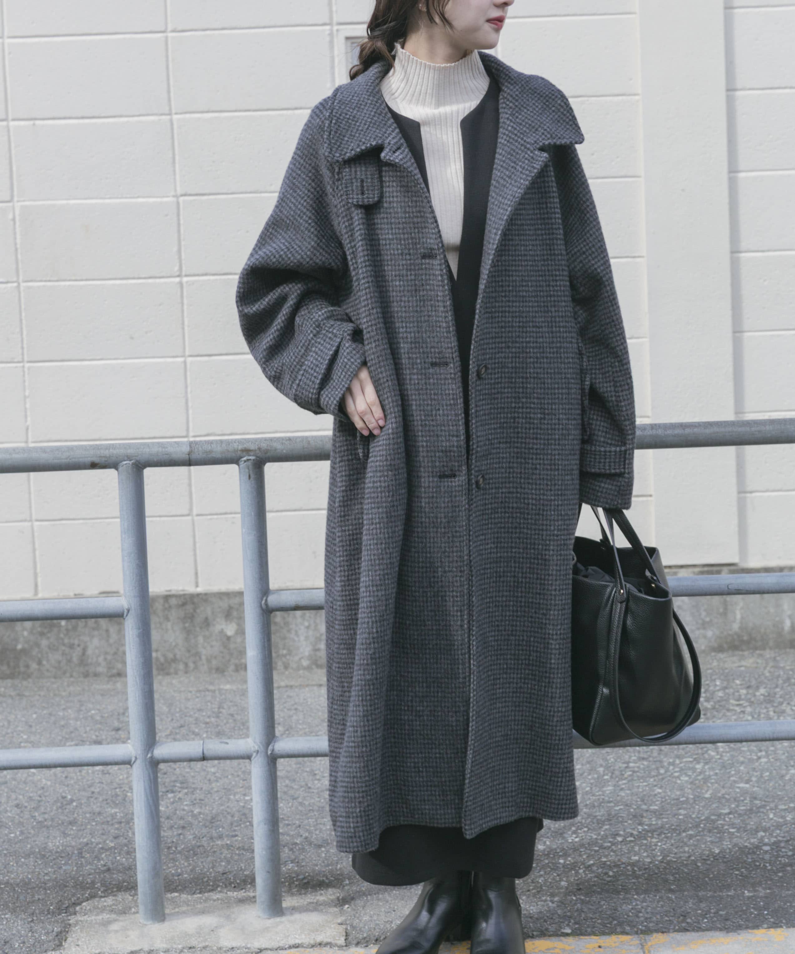 尾州ウールスタンドカラーコート