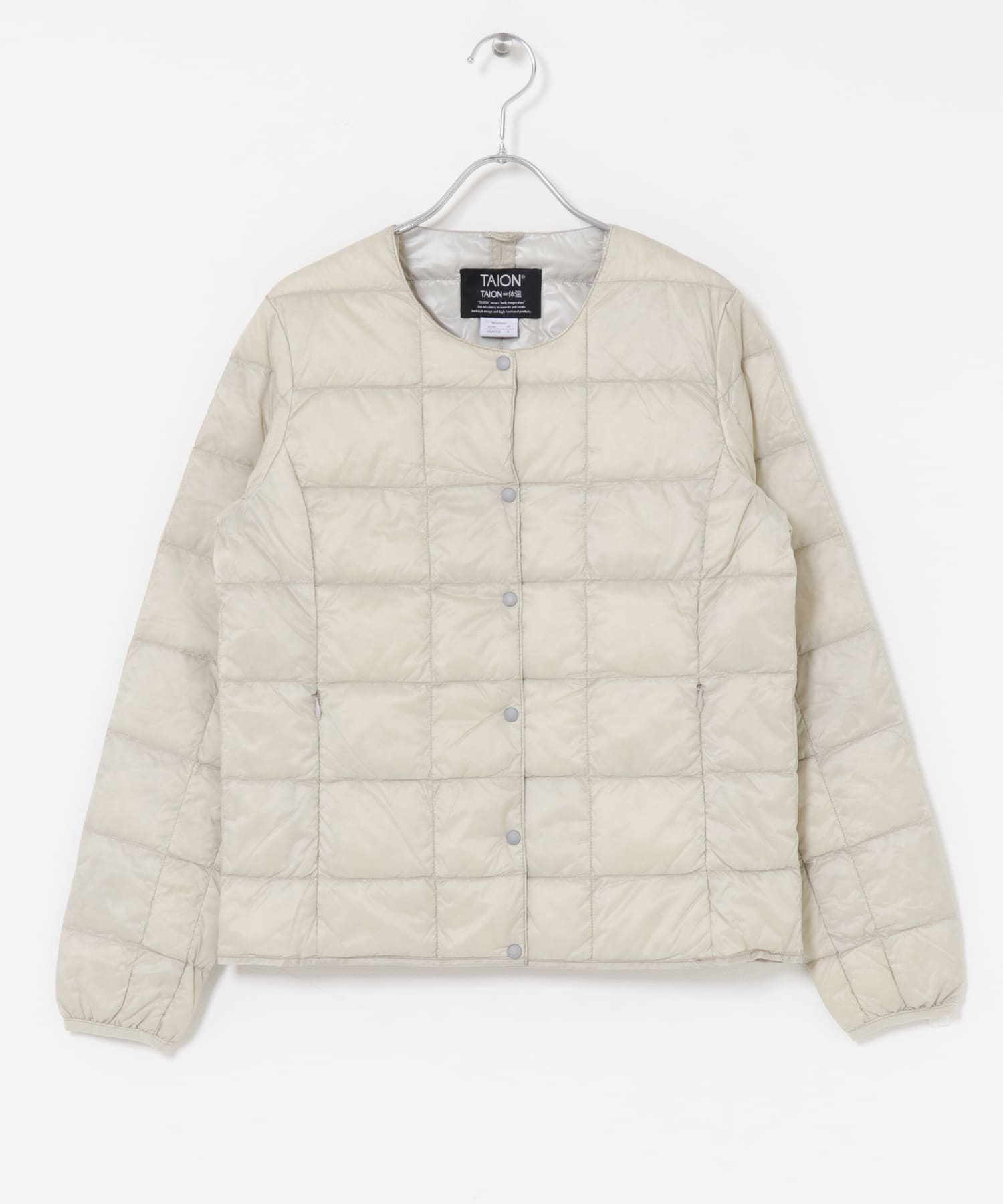 TAION　CREW NECK BUTTON DOWN JACKET I.GRY M