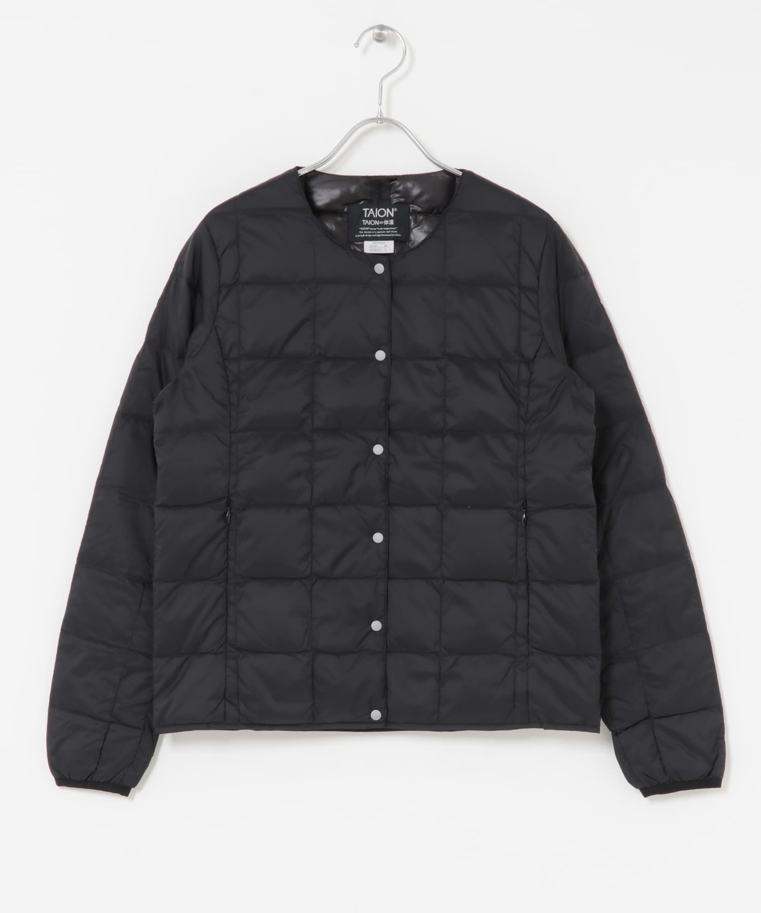 TAION　CREW NECK BUTTON DOWN JACKET BLK M