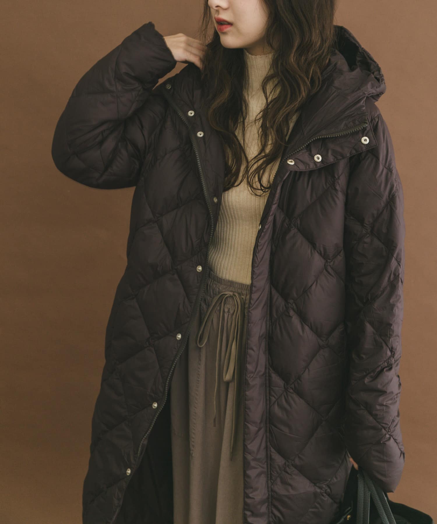 TAION　HOOD LONG DOWN JACKET