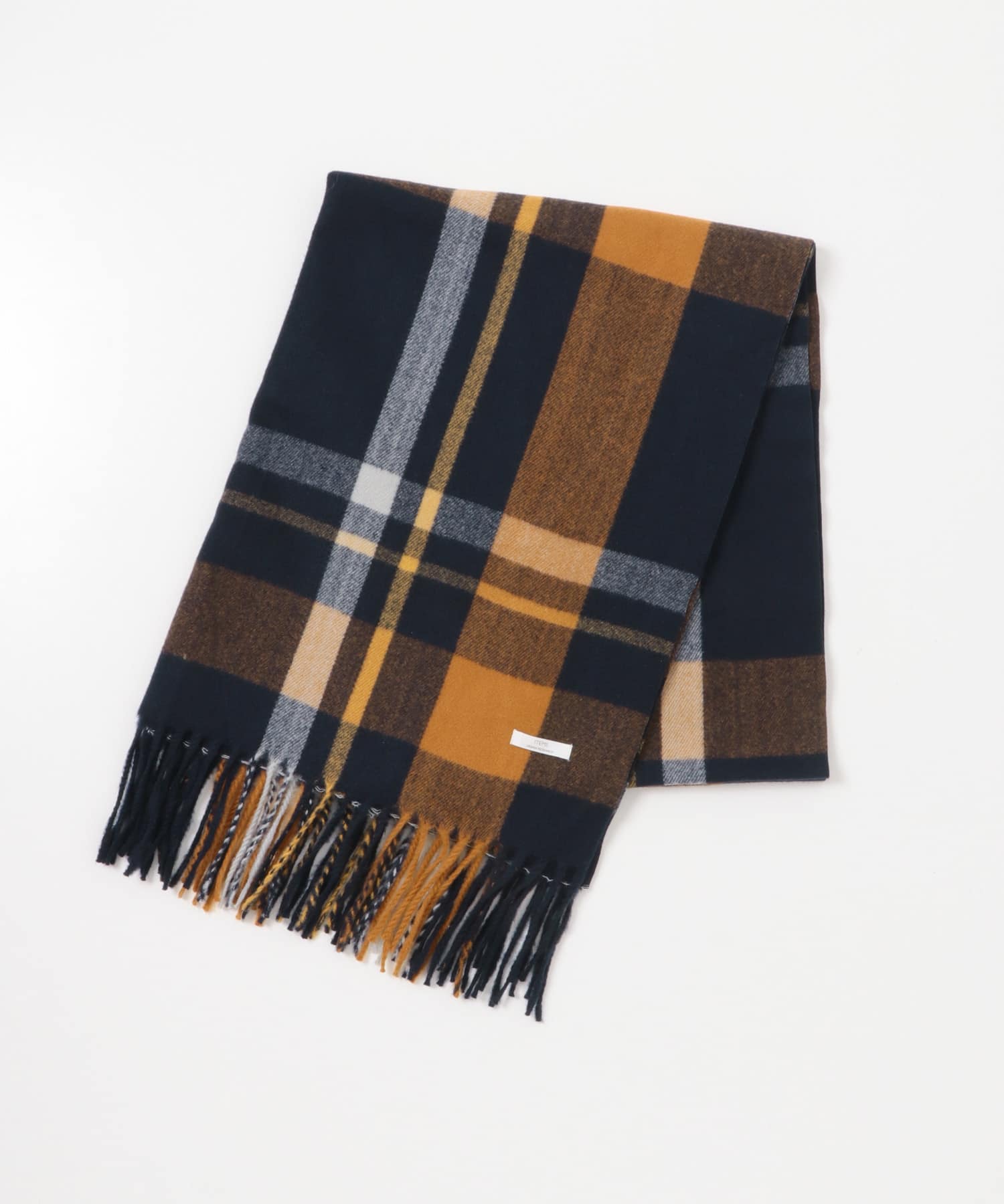 チェックストール NVY -